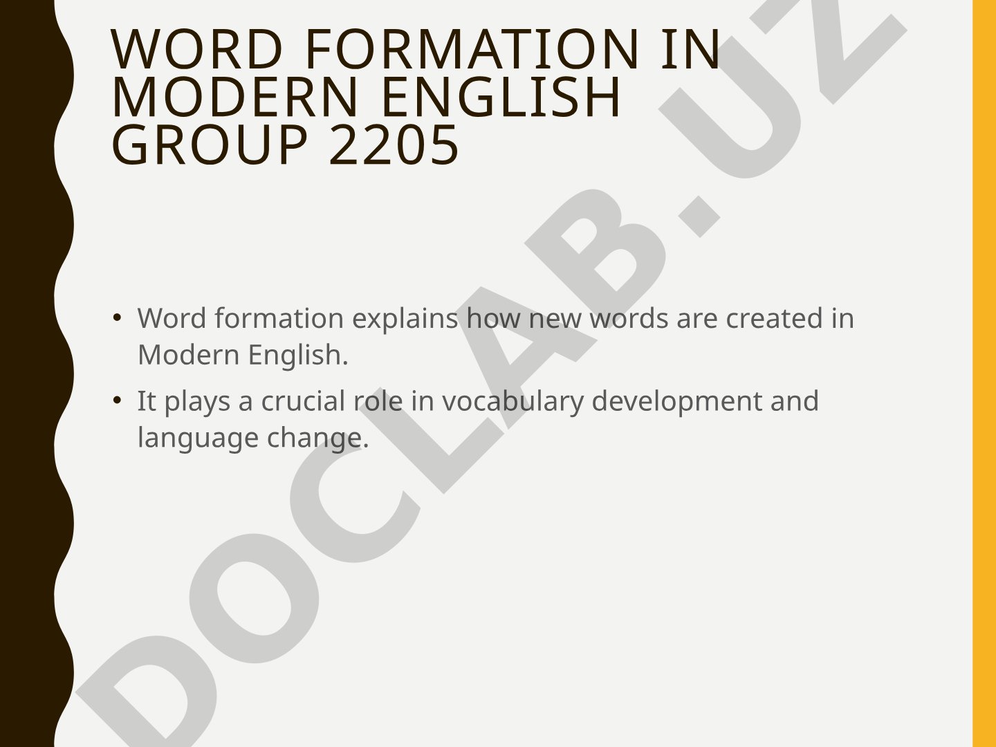 Word Formation in Modern English