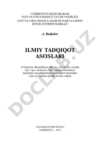 Ilmiy tadqiqot asoslari