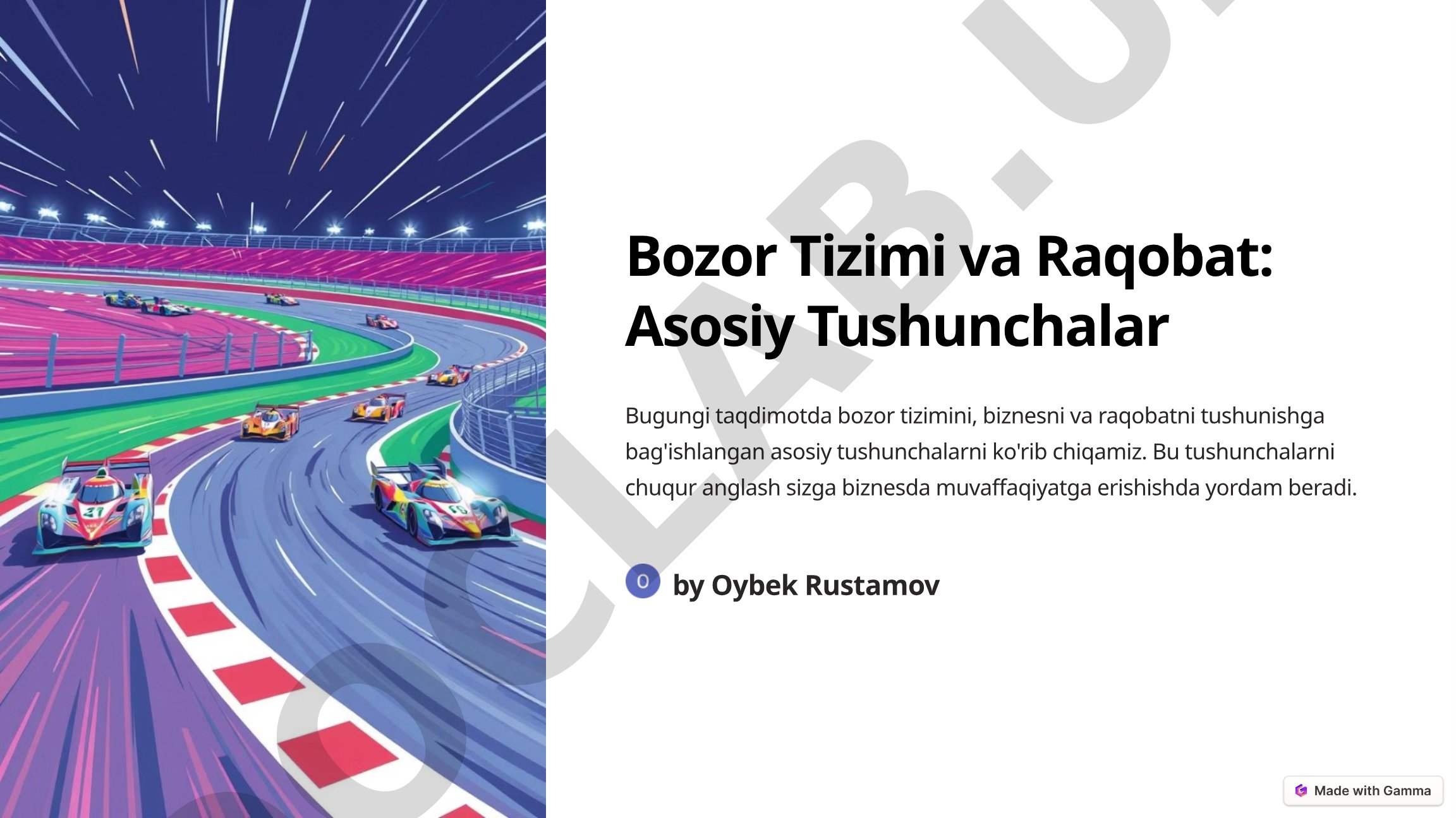 Bozor Tizimi va Raqobat: Asosiy Tushunchalar