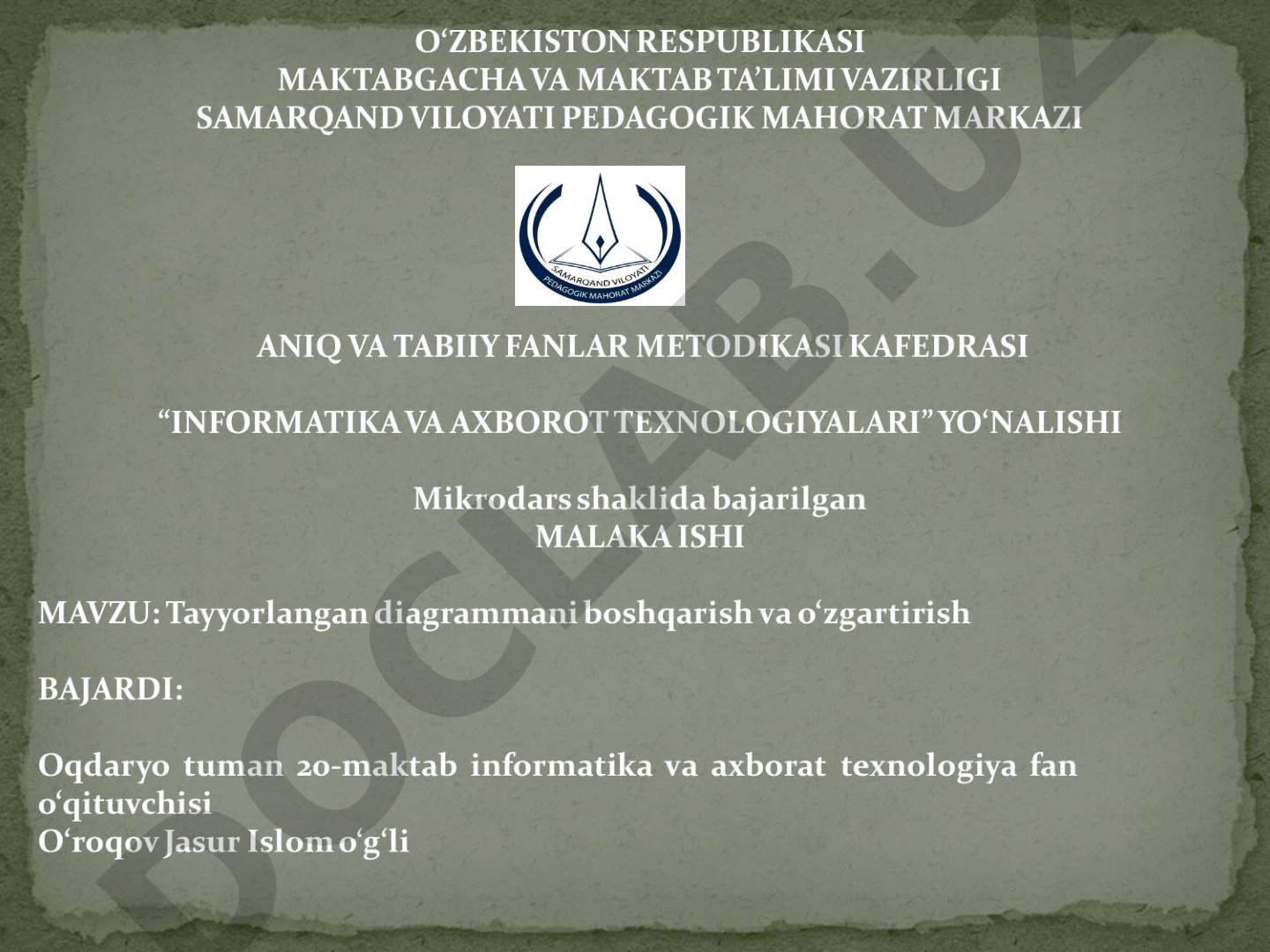 Diagramma tushunchasi, turlari va boshqarish usullari