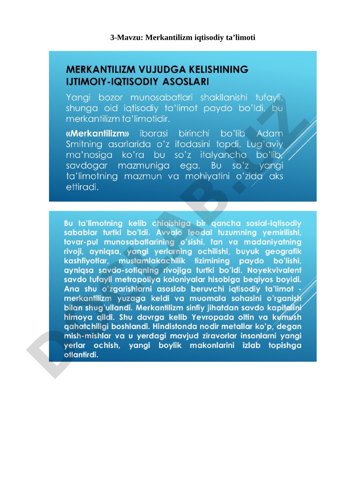 Merkantilizm iqtisodiy ta’limoti