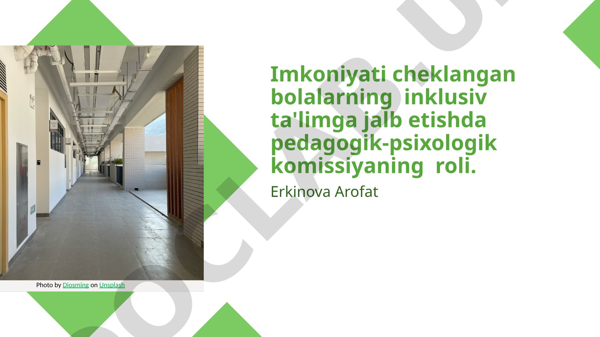 Imkoniyati cheklangan bolalarning inklusiv ta'limga jalb etishda pedagogik-psixologik komissiyaning roli