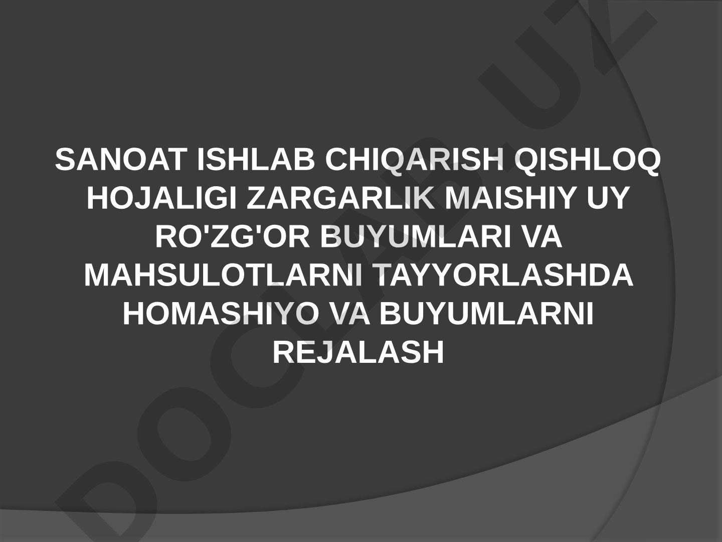 Ishlab chiqarishda xomashyo va buyumlarni rejalashtirish