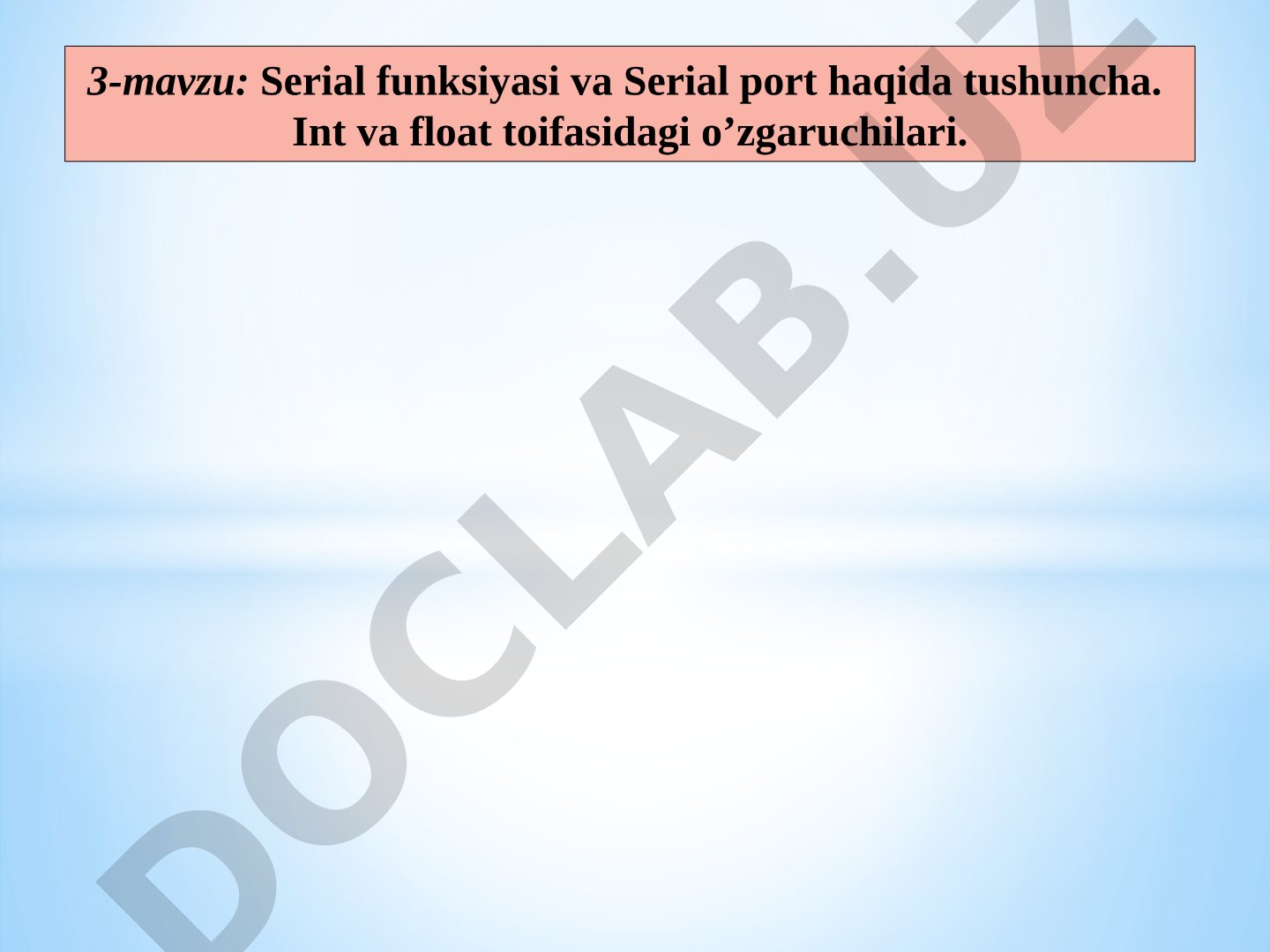 Serial funksiyasi va Serial port haqida tushuncha