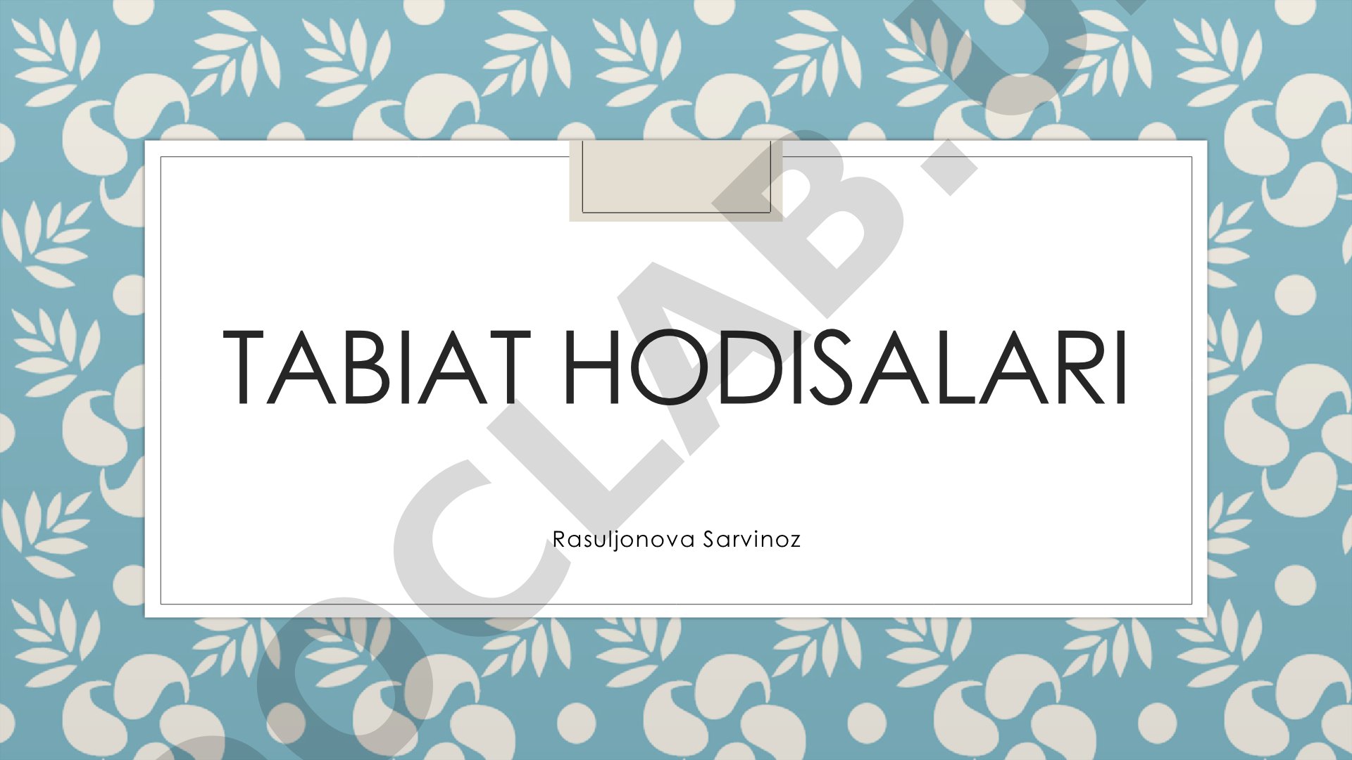 Tabiat hodisalari