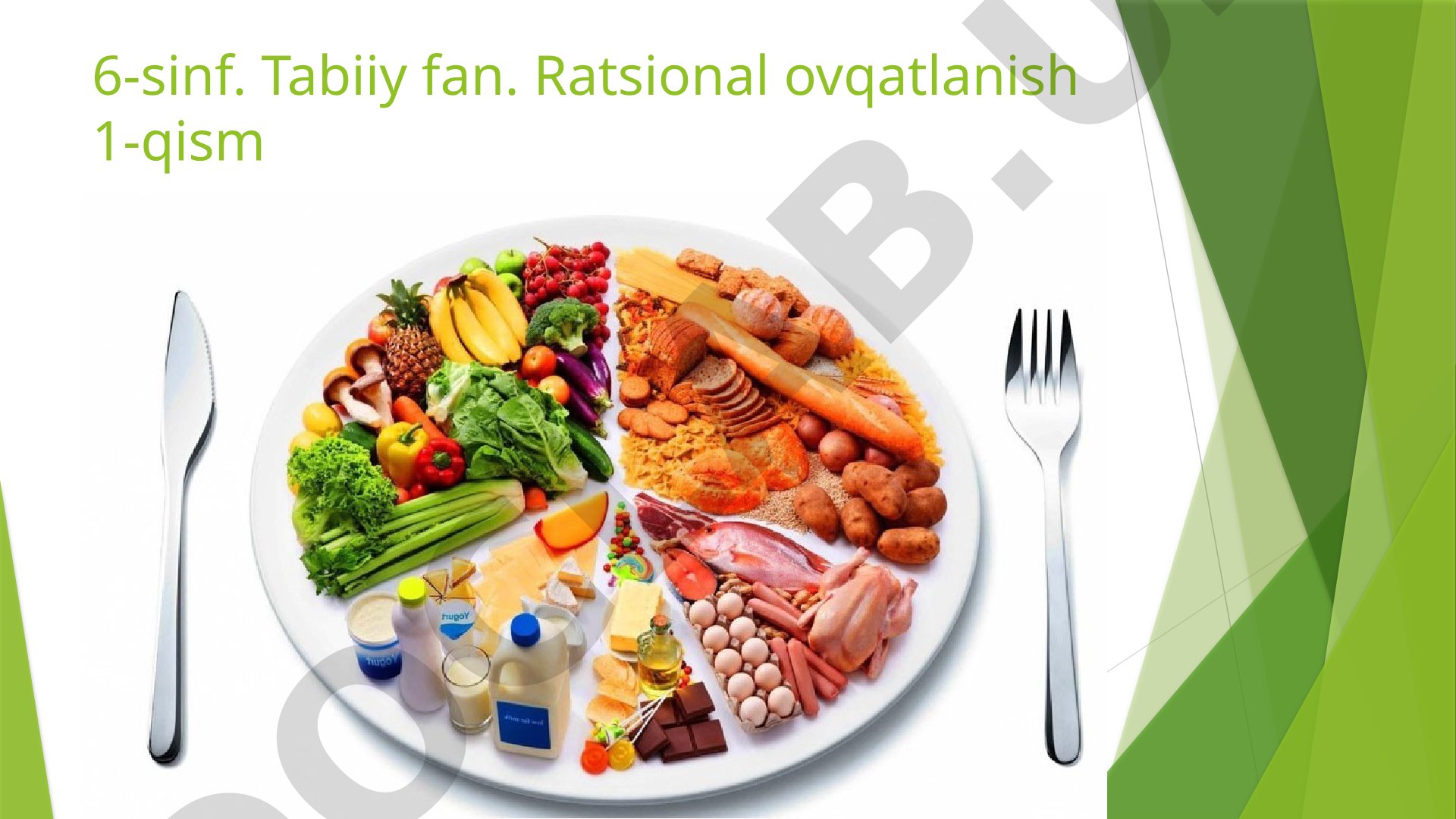 6-sinf. Tabiiy fan. Ratsional ovqatlanish 1-qism