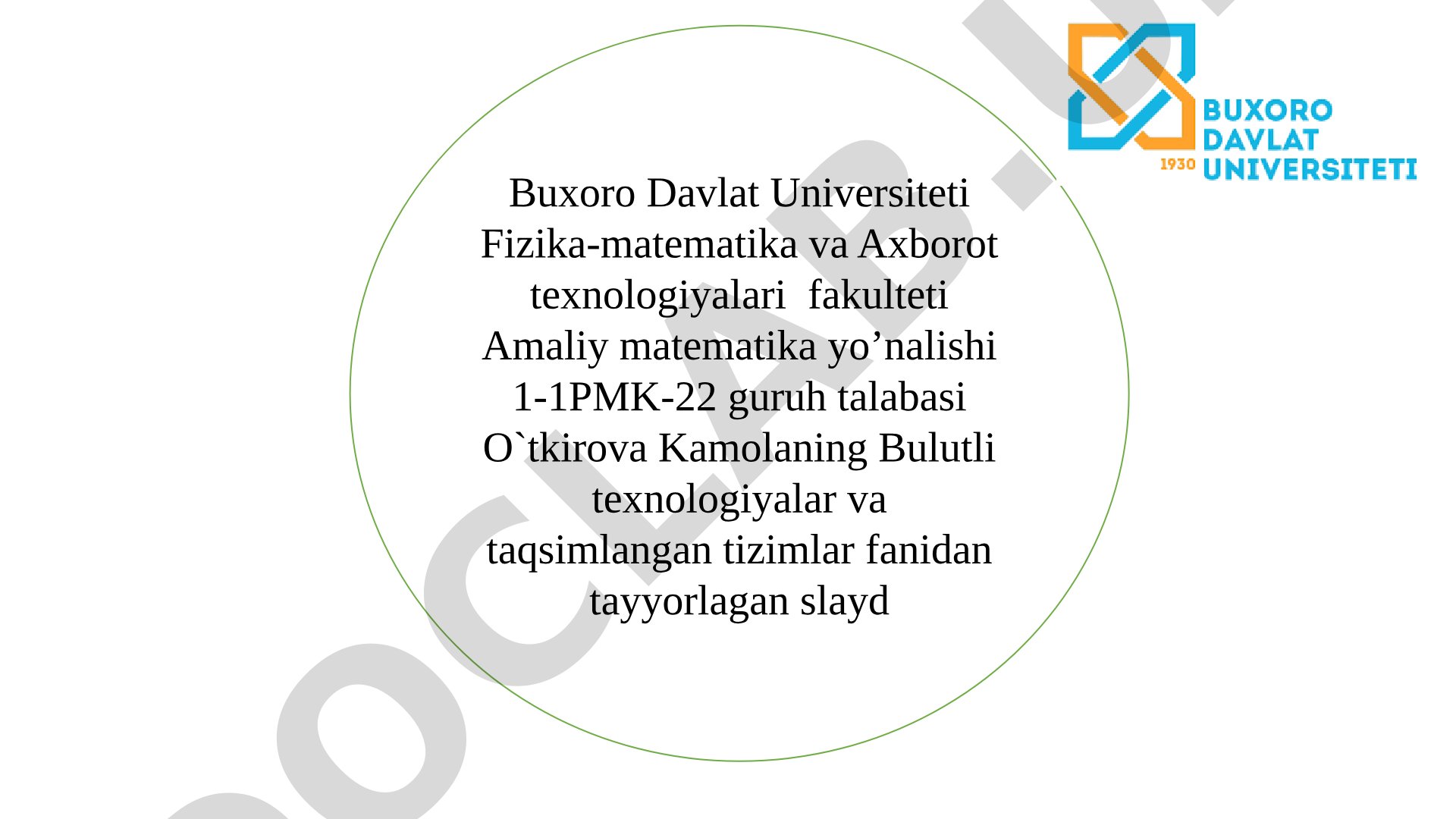 Shaxsiy bulutning xususiyatlarini o'rganish
