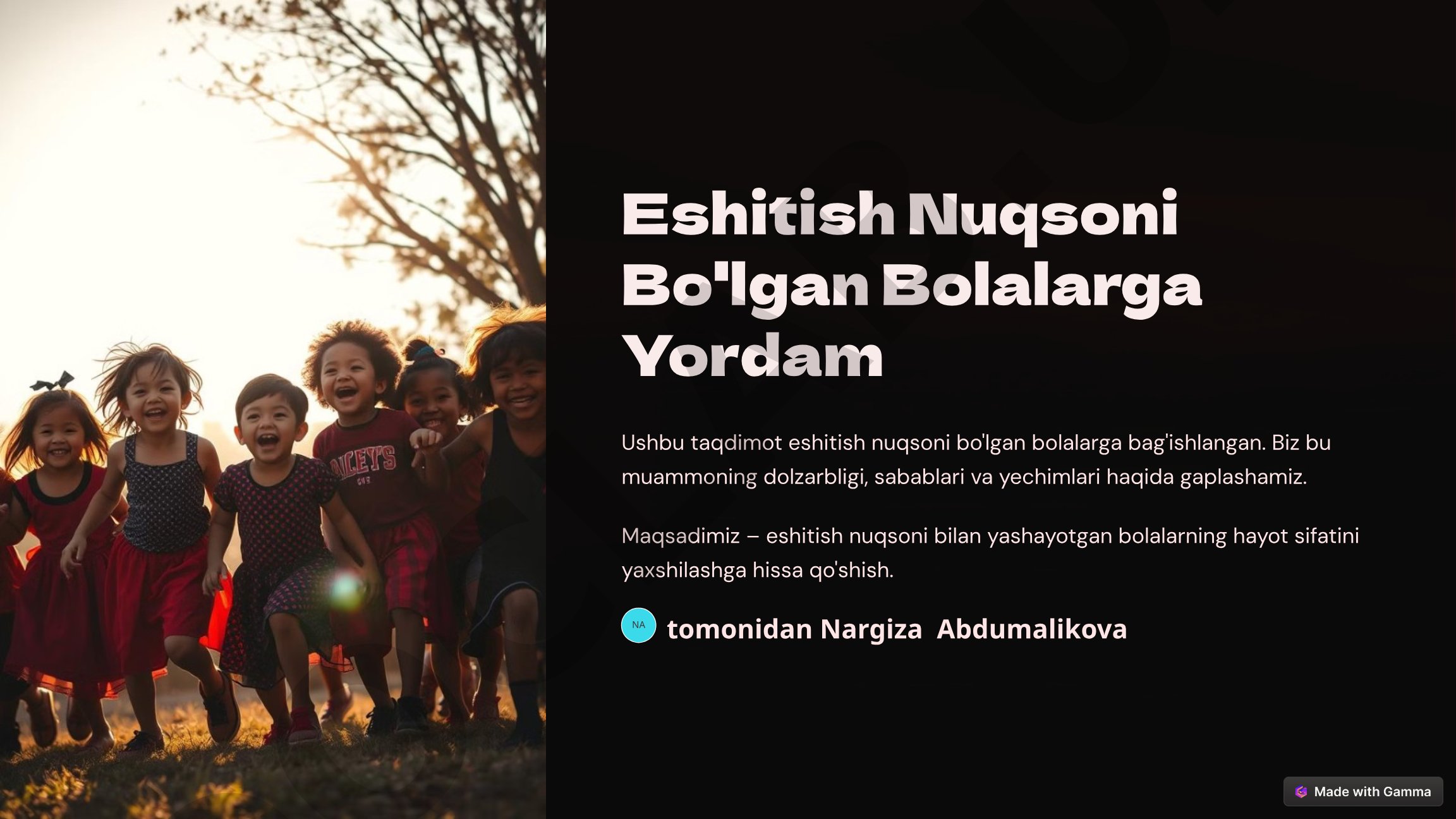 Eshitish Nuqsoni Bo'lgan Bolalarga Yordam