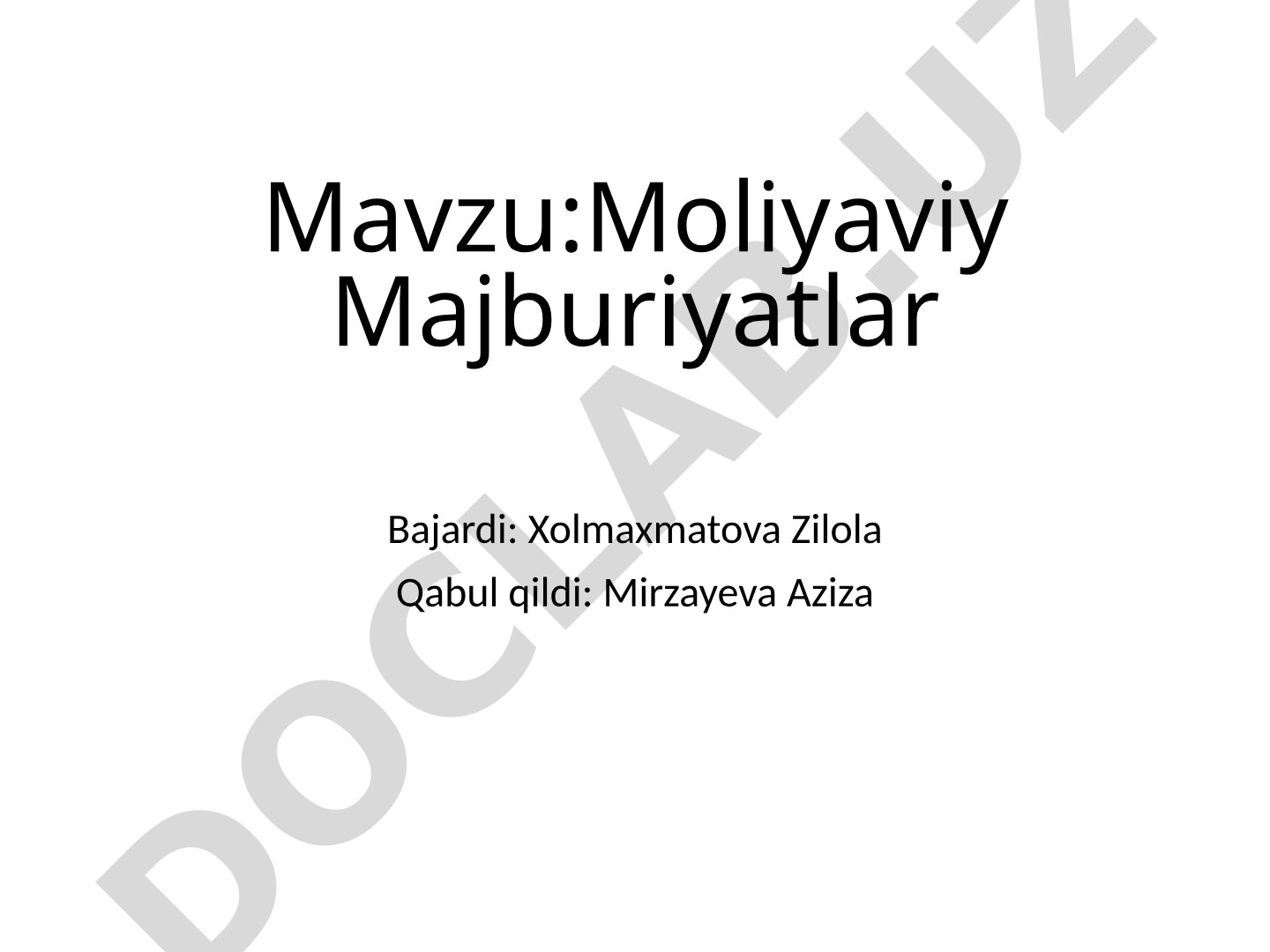 Moliyaviy Majburiyatlar