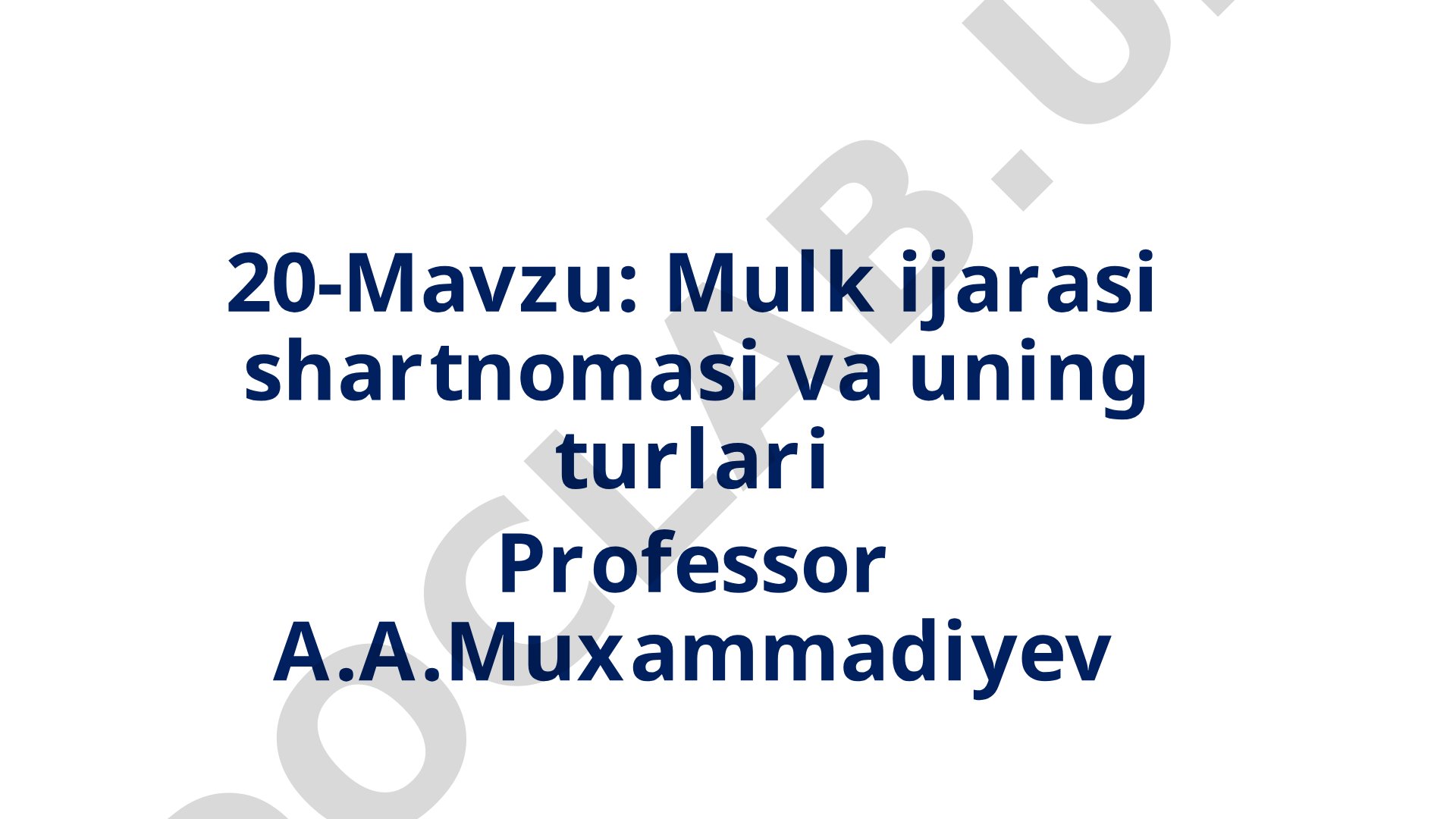 Mulk ijarasi shartnomasi va uning turlari