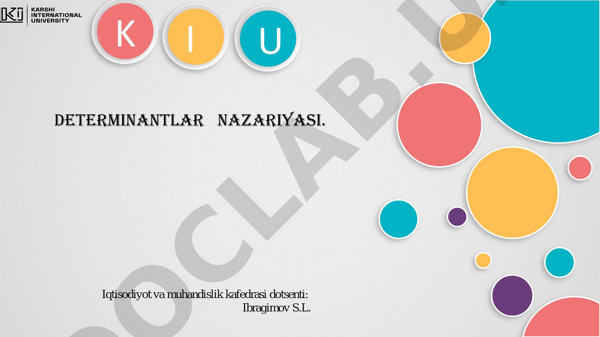 Determinantlar nazariyasi