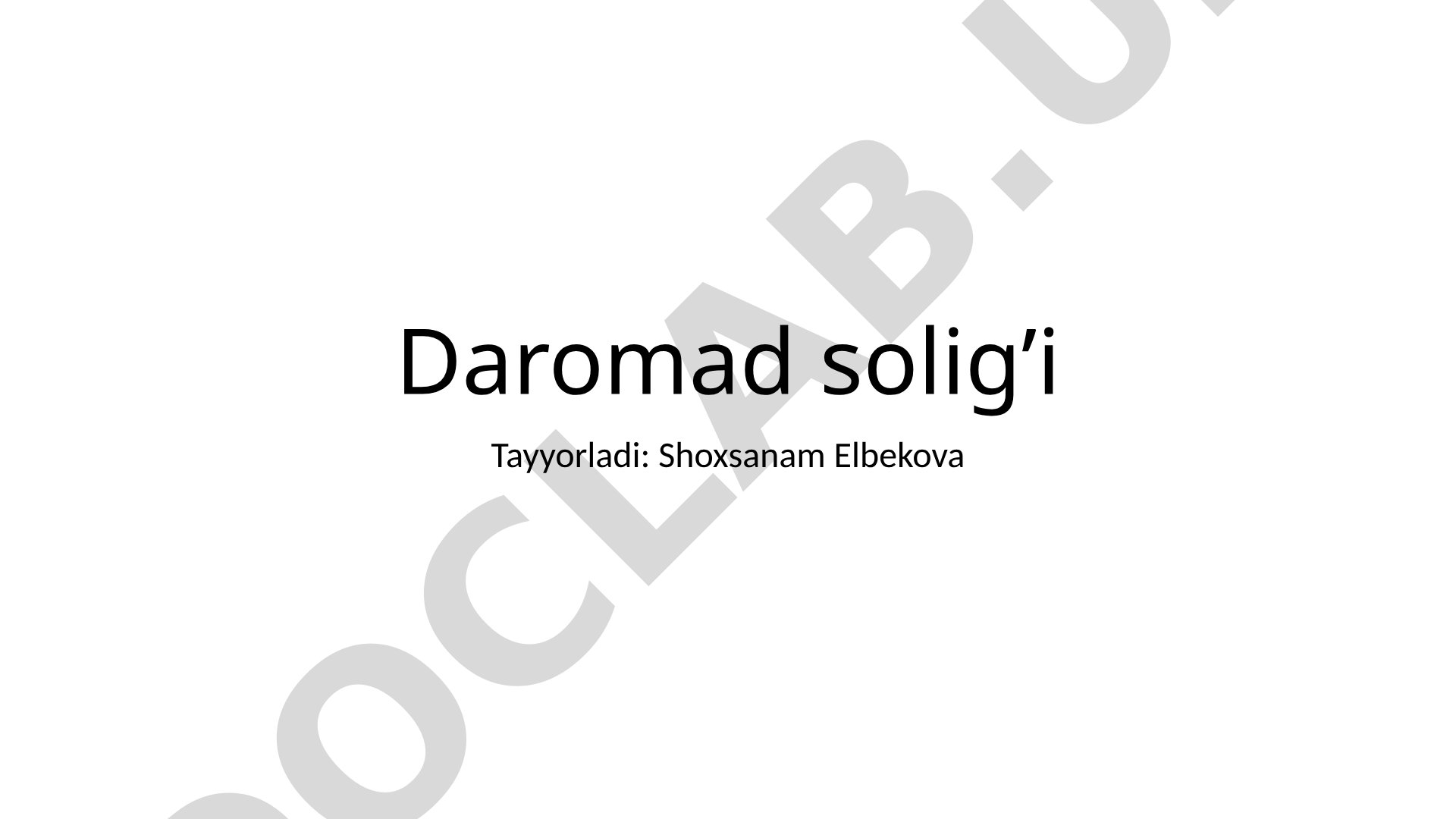 Daromad solig’i