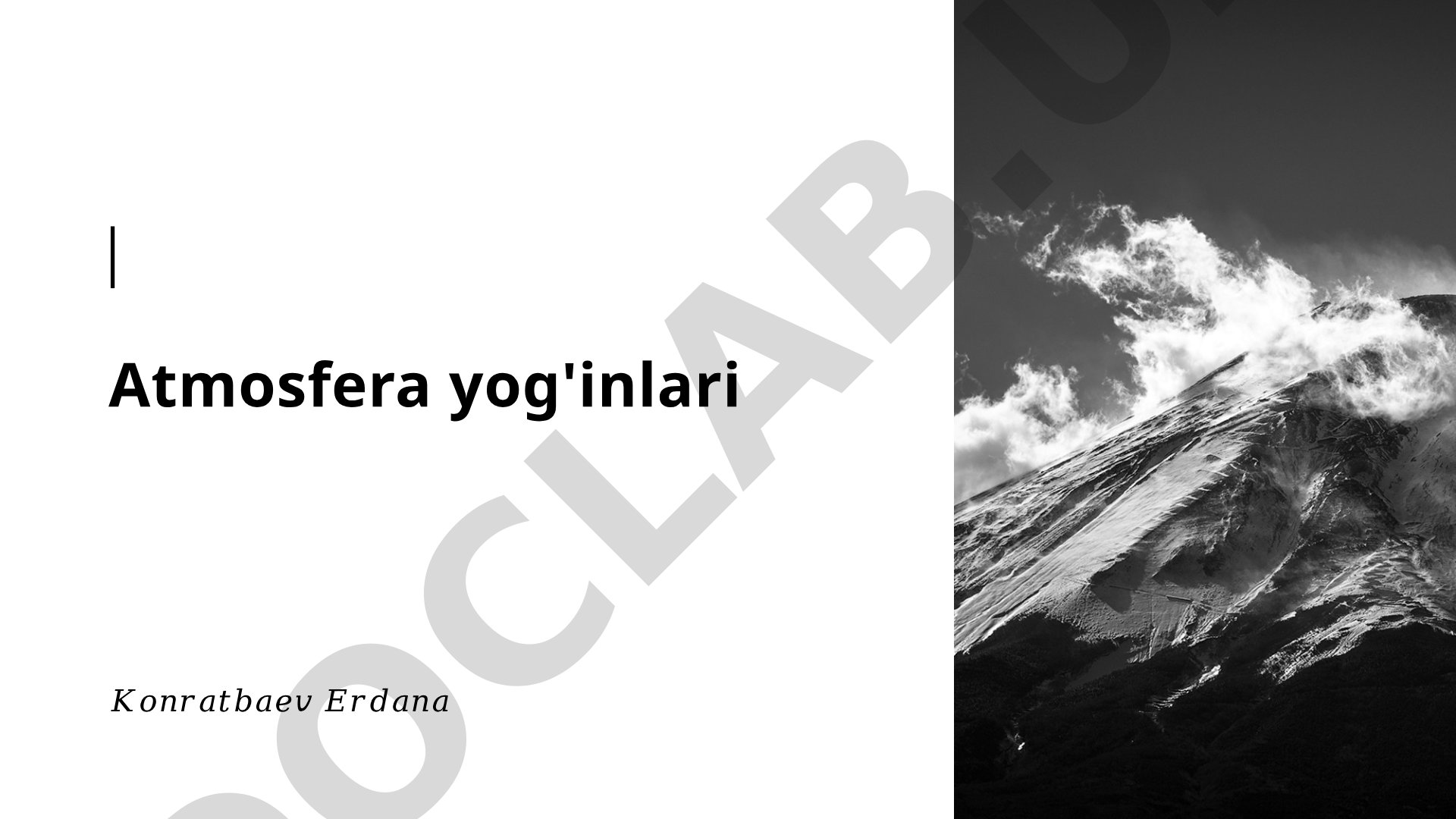 Atmosfera yog'inlarining fizik tabiati va tasnifi