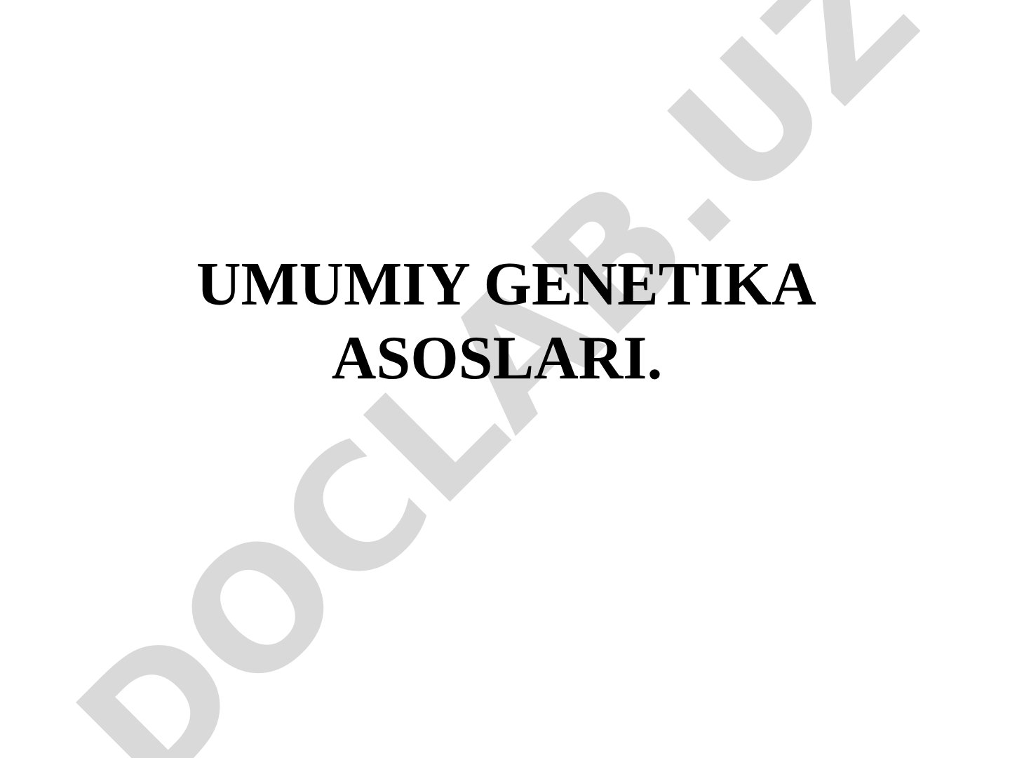 Umumiy genetika asoslari