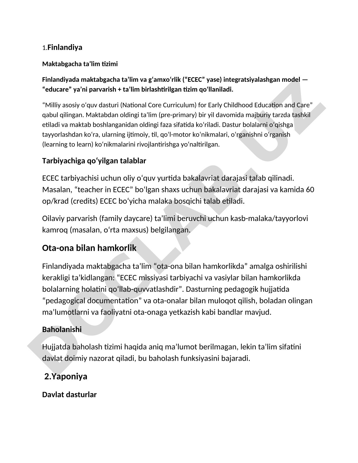 Finlandiya maktabgacha taʼlim tizimi