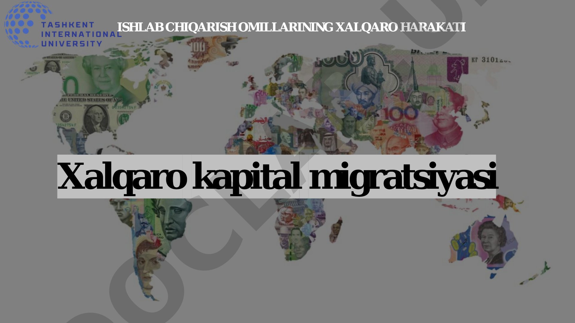 Xalqaro kapital migratsiyasi va investitsion startap loyihalari