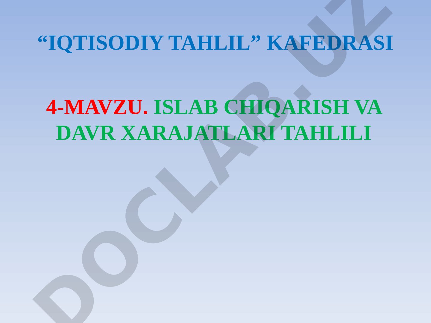 Ishlab chiqarish va davr xarajatlari tahlili