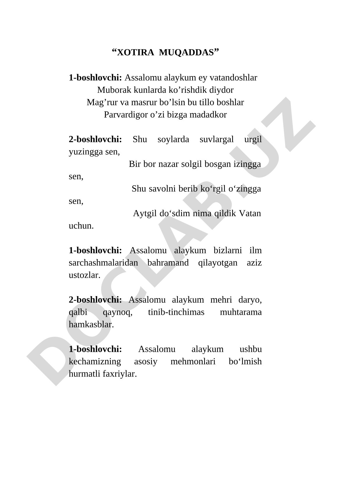 Xotira aziz-qadr muqaddas