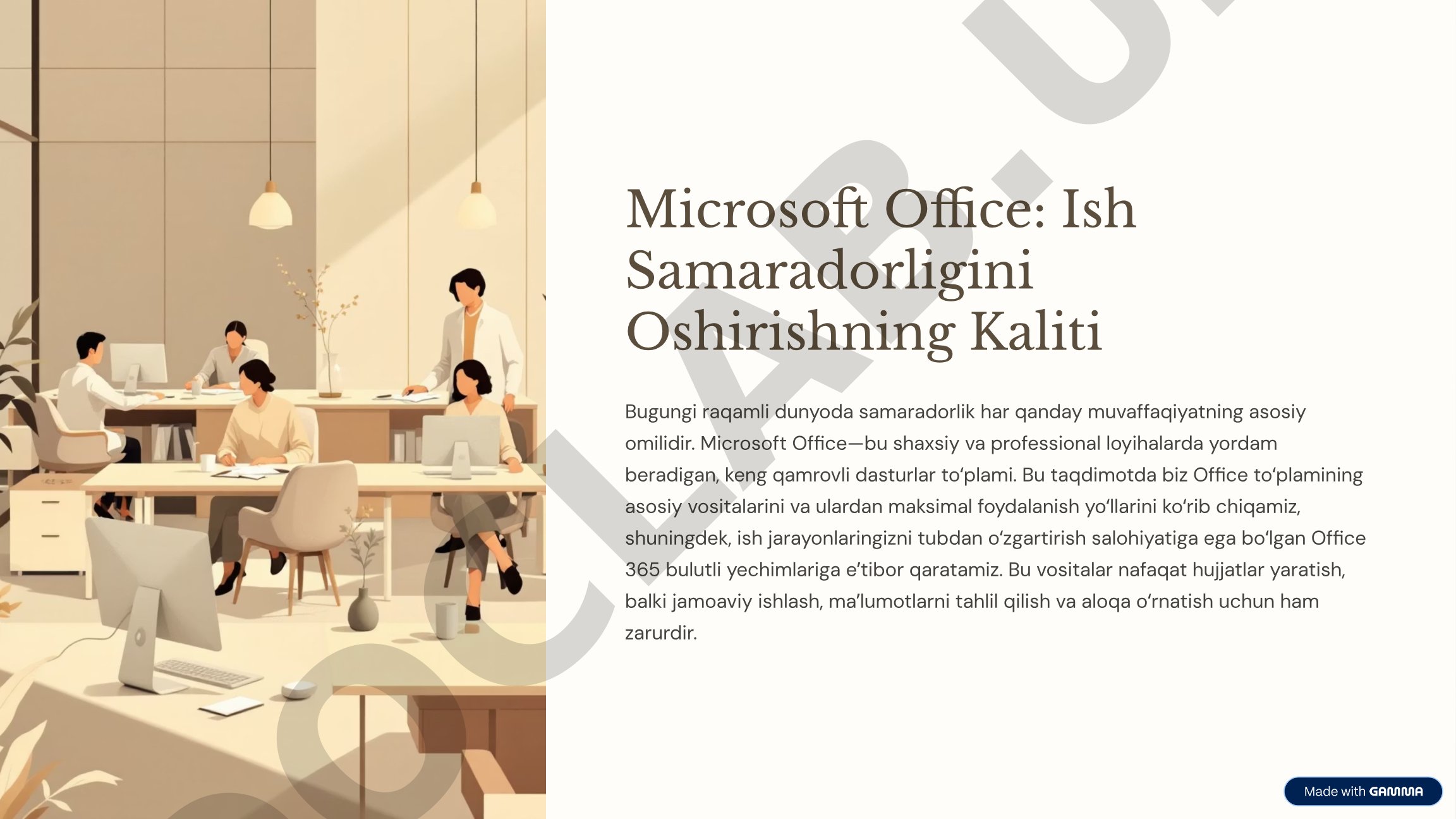 Microsoft Office: Ish Samaradorligini Oshirishning Kaliti