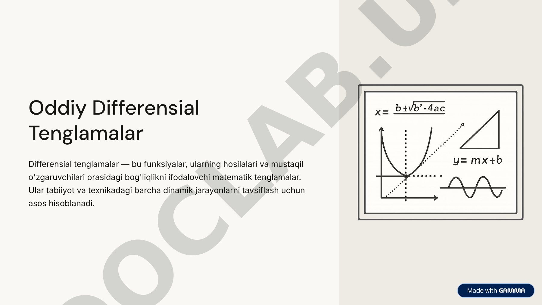 Oddiy Differensial Tenglamalar