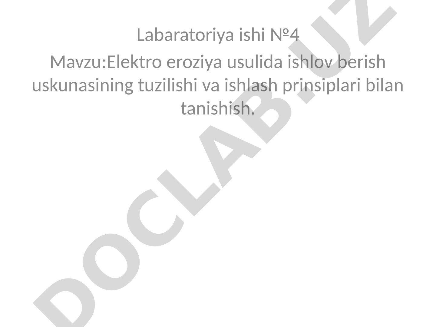 Elektro eroziya usulida ishlov berish uskunasining tuzilishi va ishlash prinsiplari bilan tanishish