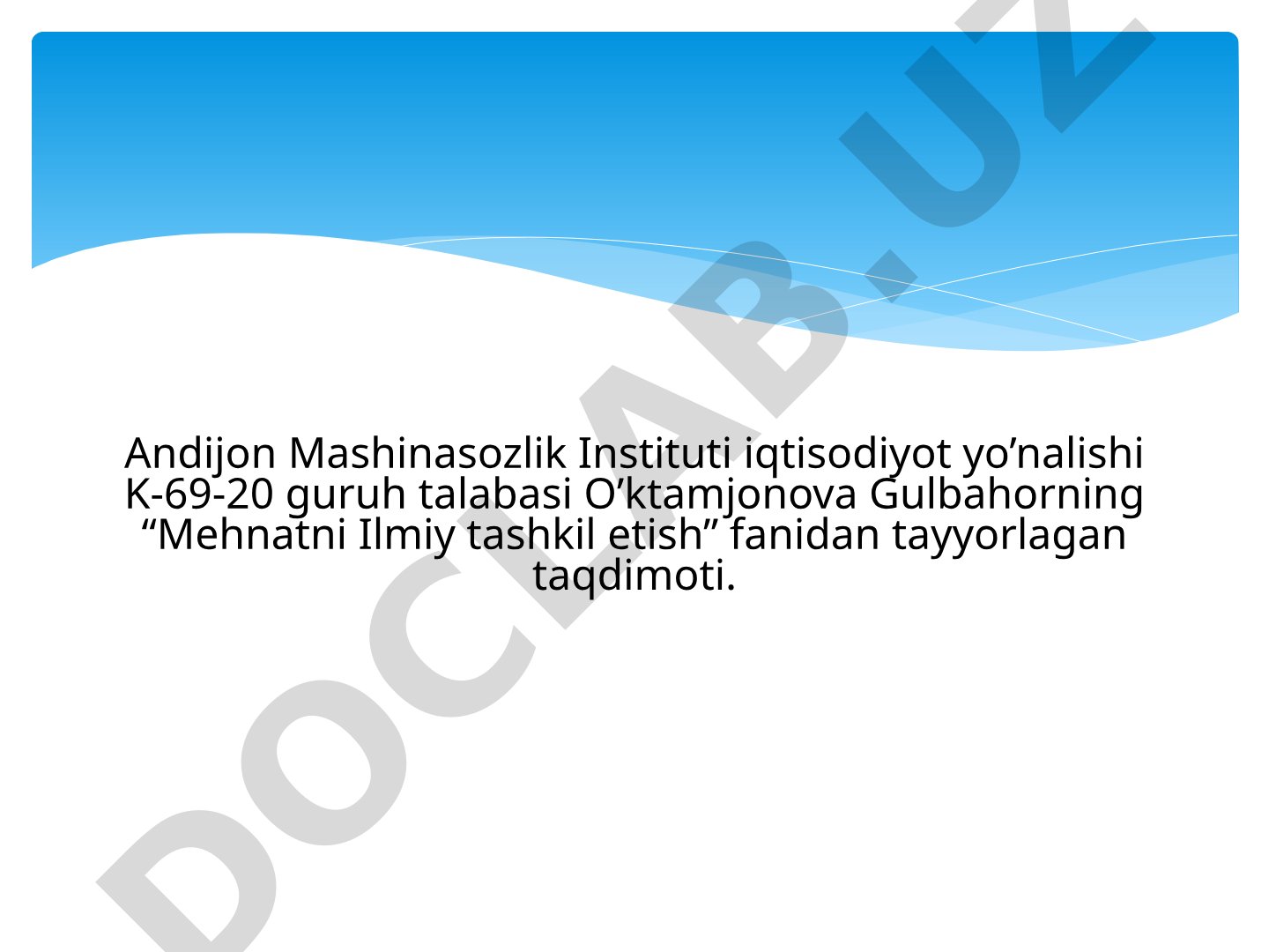 Ishlab chiqarish korxonalarida mehnat sharoitini yaxshilash yo’nalishlari