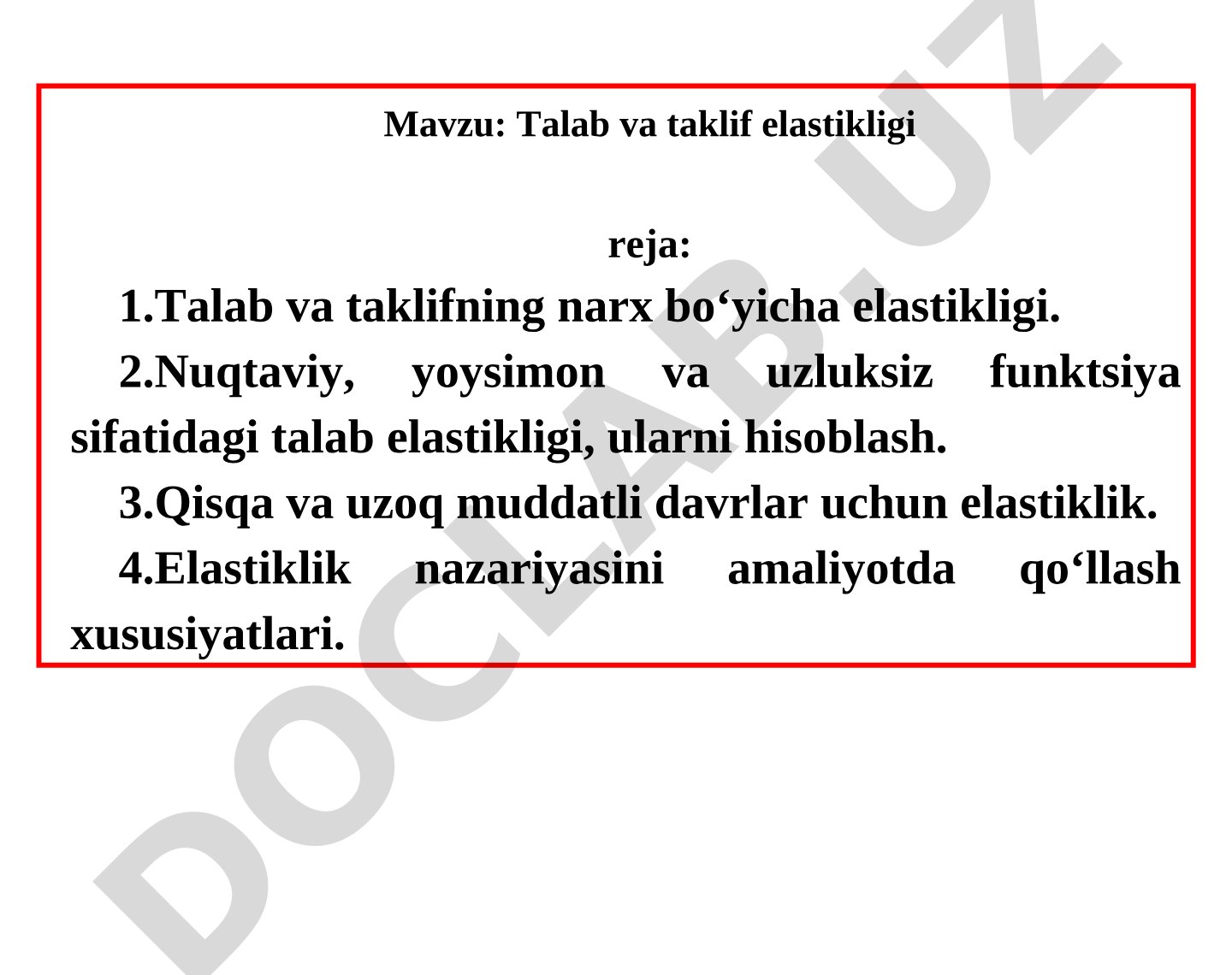 Talab va taklif elastikligi