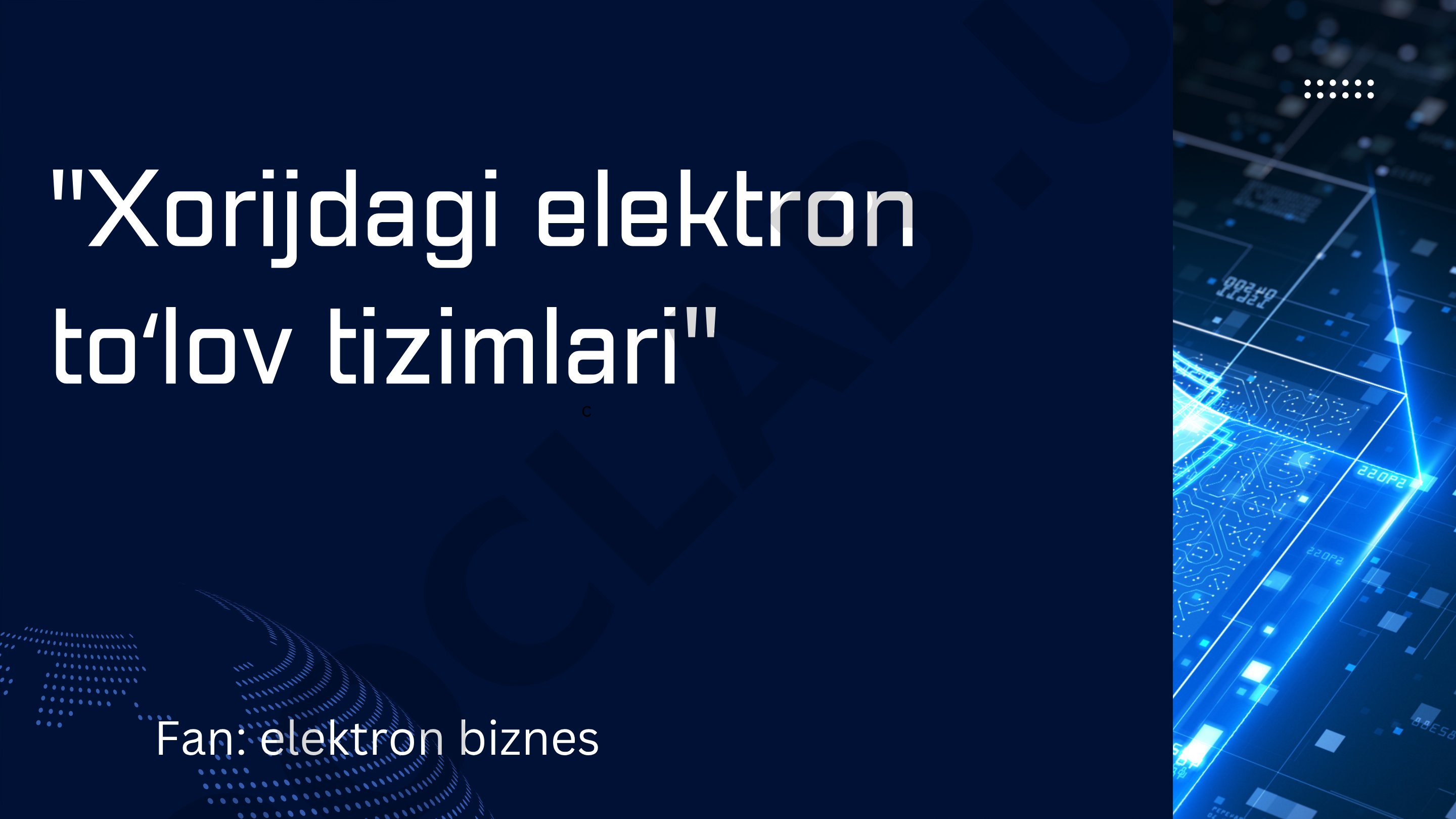 Xorijdagi elektron to'lov tizimlari