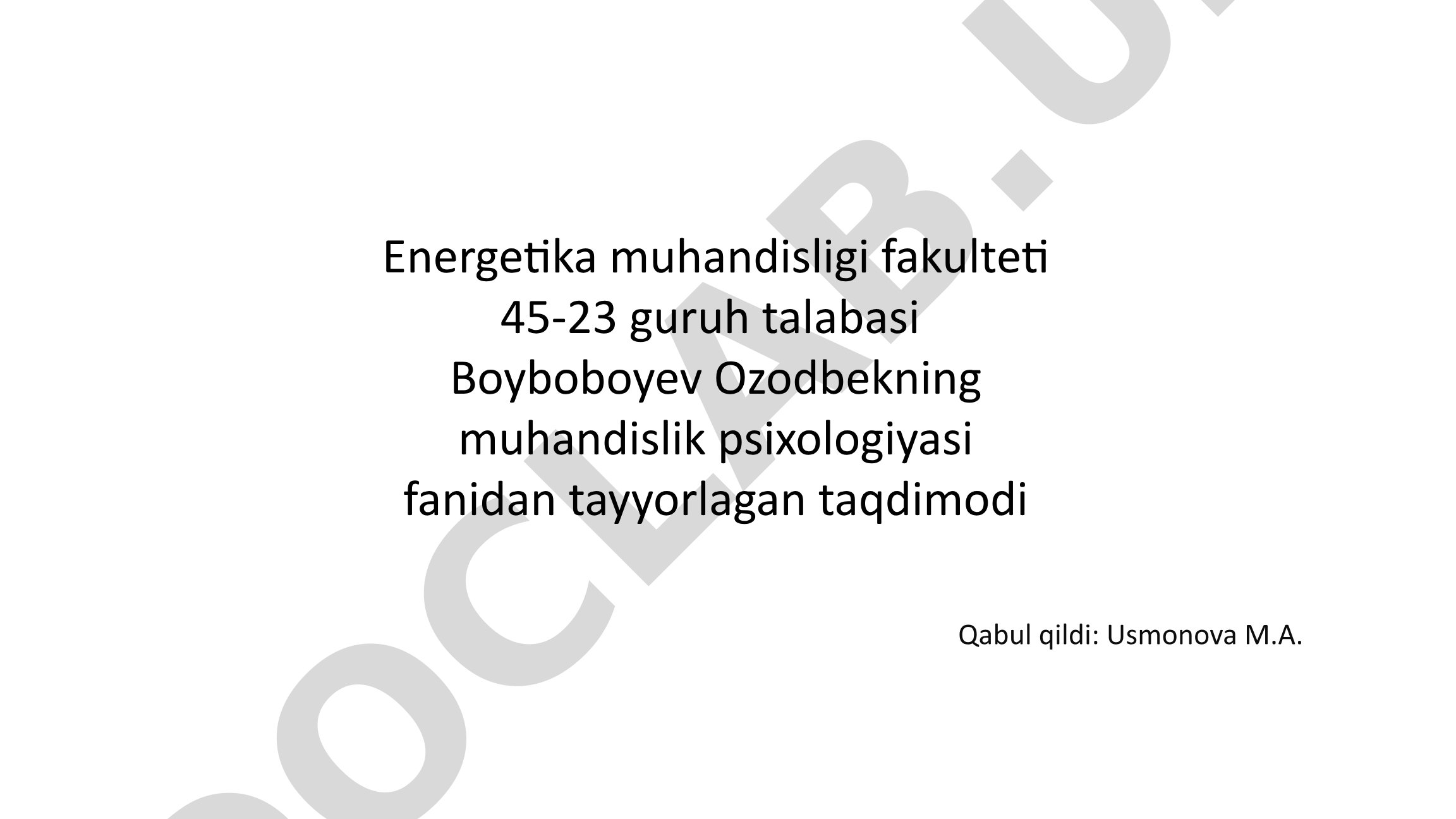Malakali kadrlarni diagnostika qilish va operatorlik kasbini tanlash