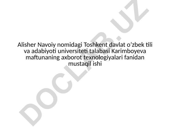 Axborot kommunikatsion texnologiyalari va ulardan ta’limda foydalanish