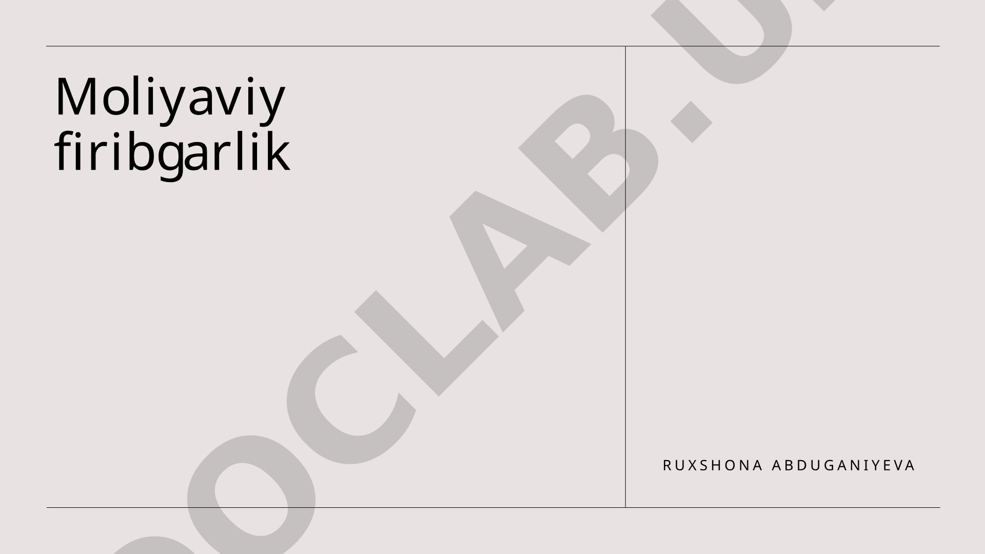 Moliyaviy firibgarlik