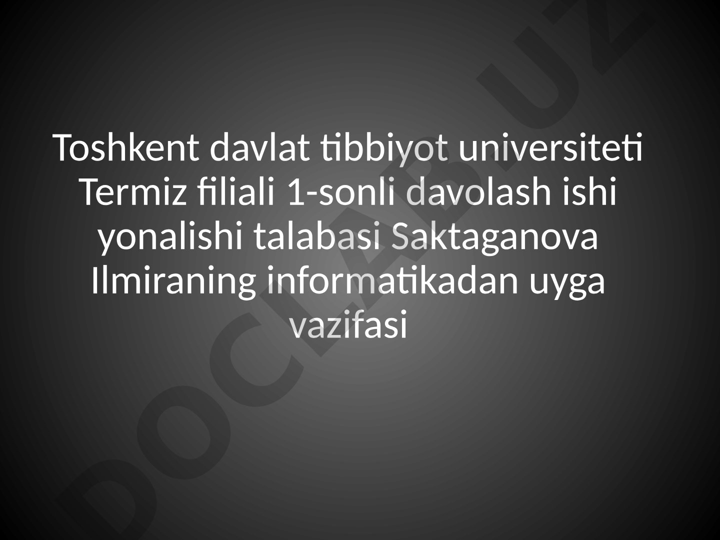 Informatikadan uyga vazifasi