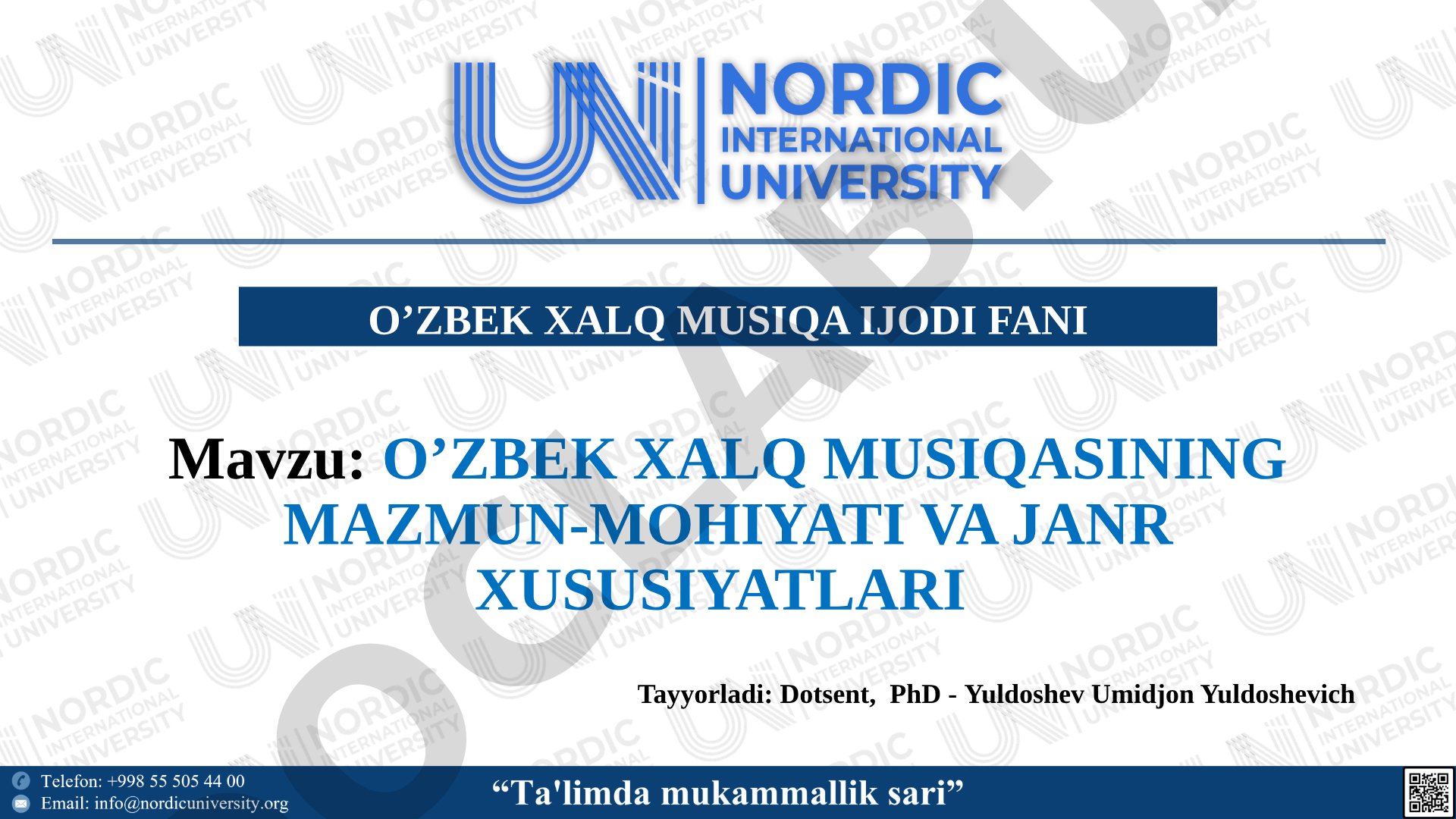O’zbek xalq musiqasining mazmun-mohiyati va janr xususiyatlari