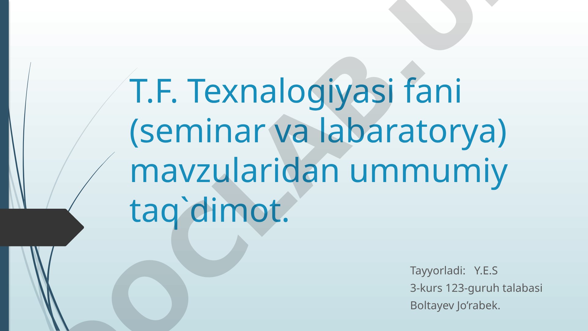 Zamonaviy to'quvchilik ishlab chiqarish texnologiyasining rivojlantirish istiqbollari