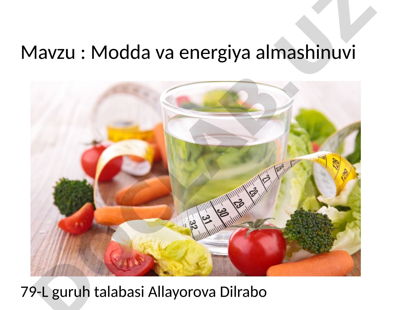 Modda va energiya almashinuvi