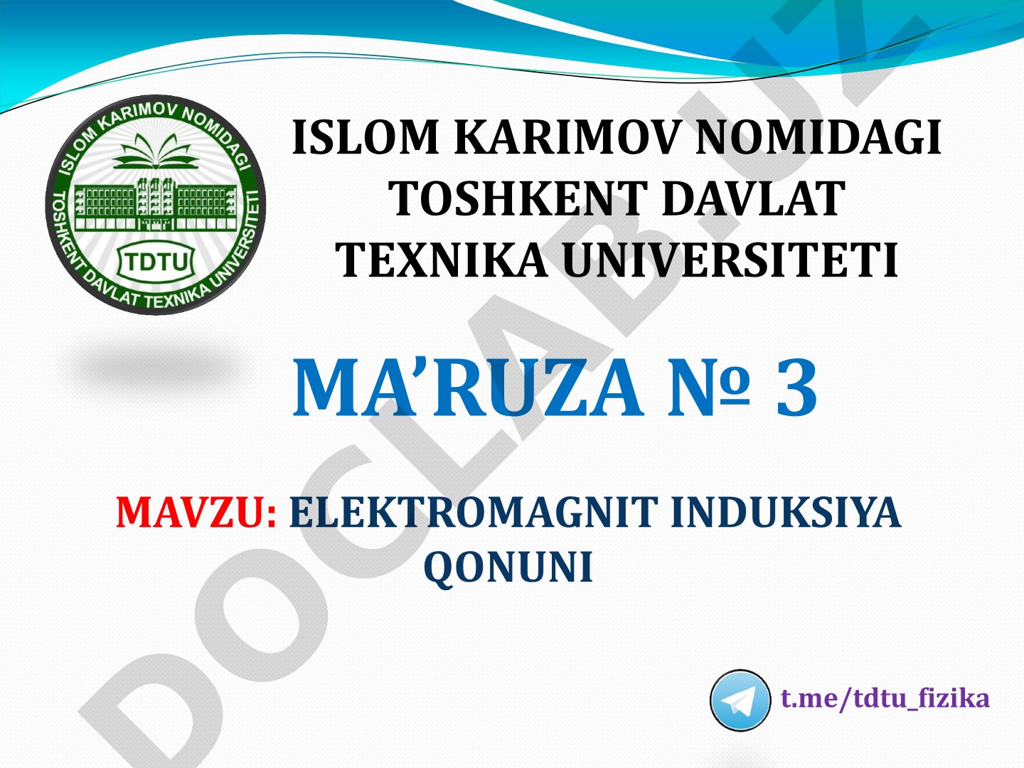 ELEKTROMAGNIT INDUKSIYA QONUNI