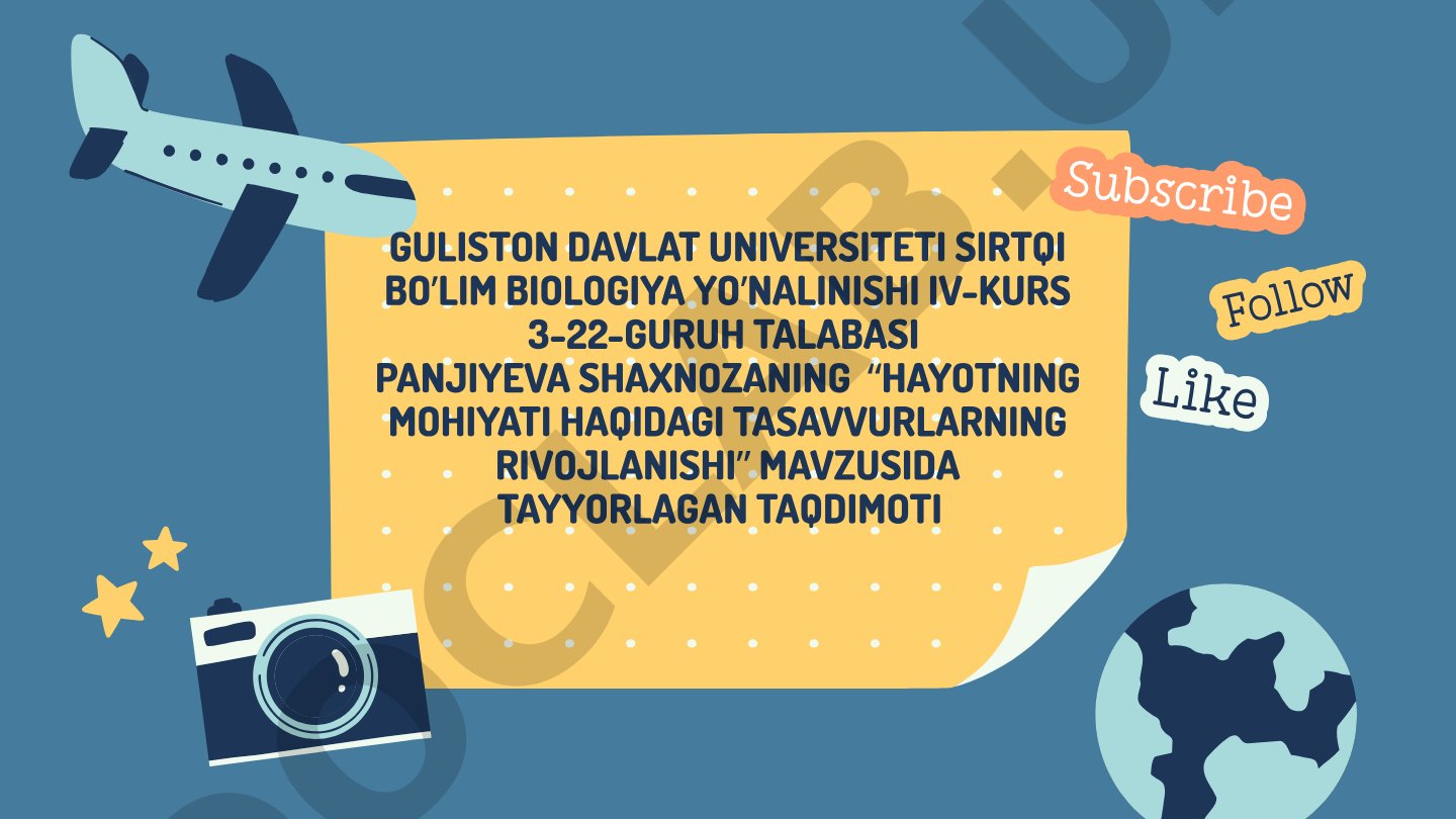 Hayotning mohiyati haqidagi tasavvurlarning rivojlanishi