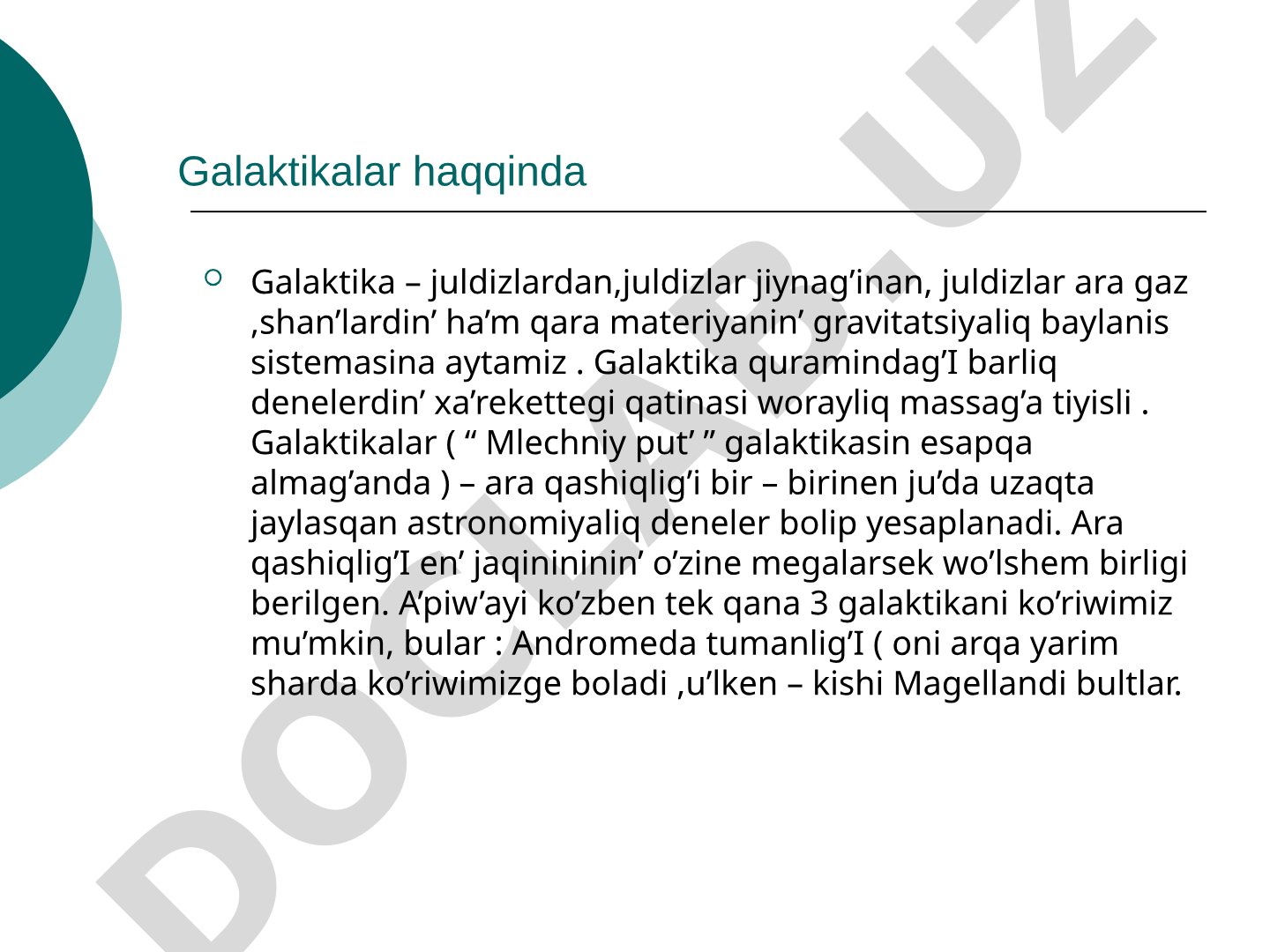 Galaktikalar haqqinda