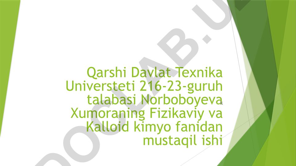 Suvning ifloslanishi va uni tozalash