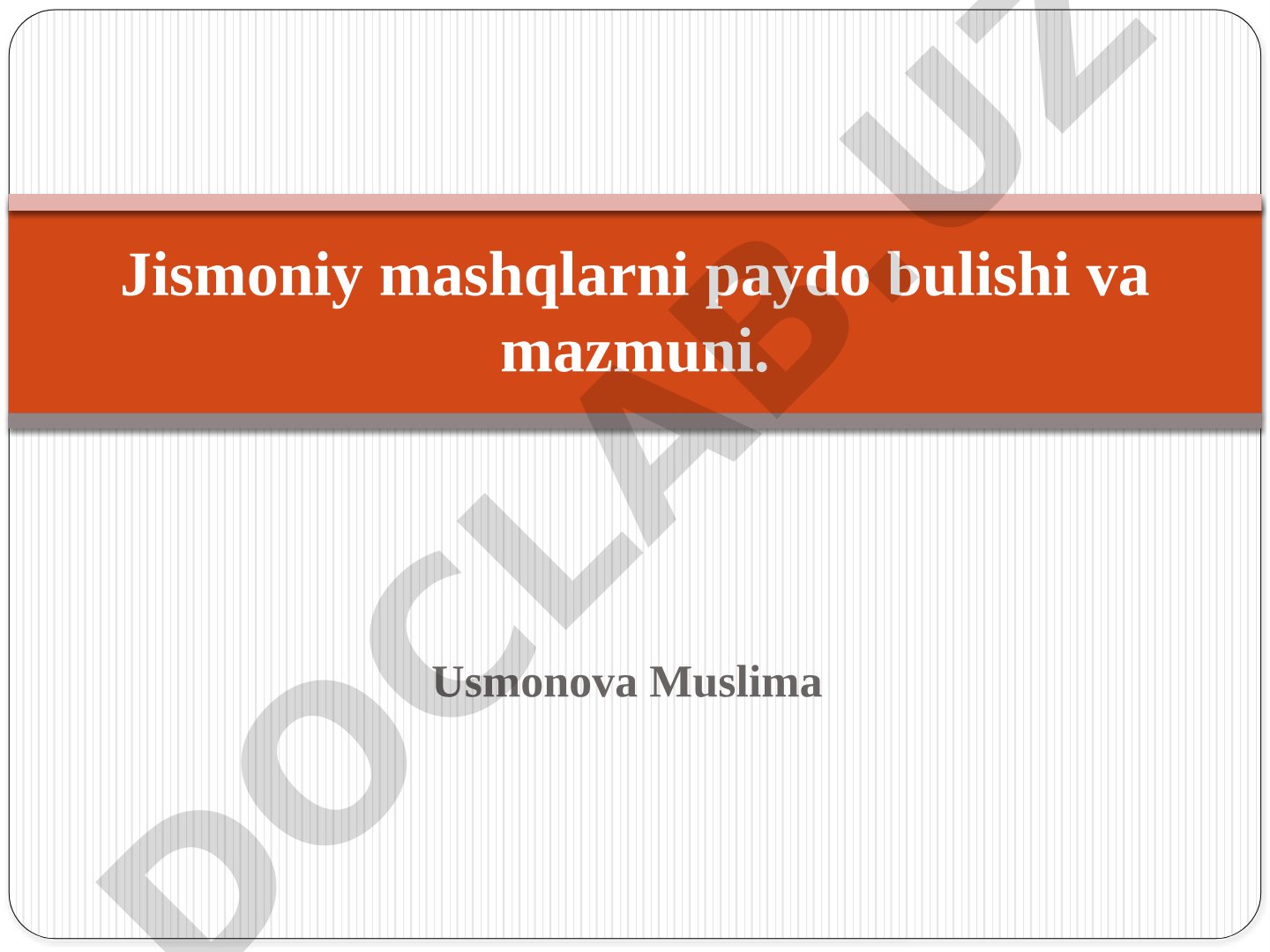 Jismoniy mashqlarni paydo bulishi va mazmuni