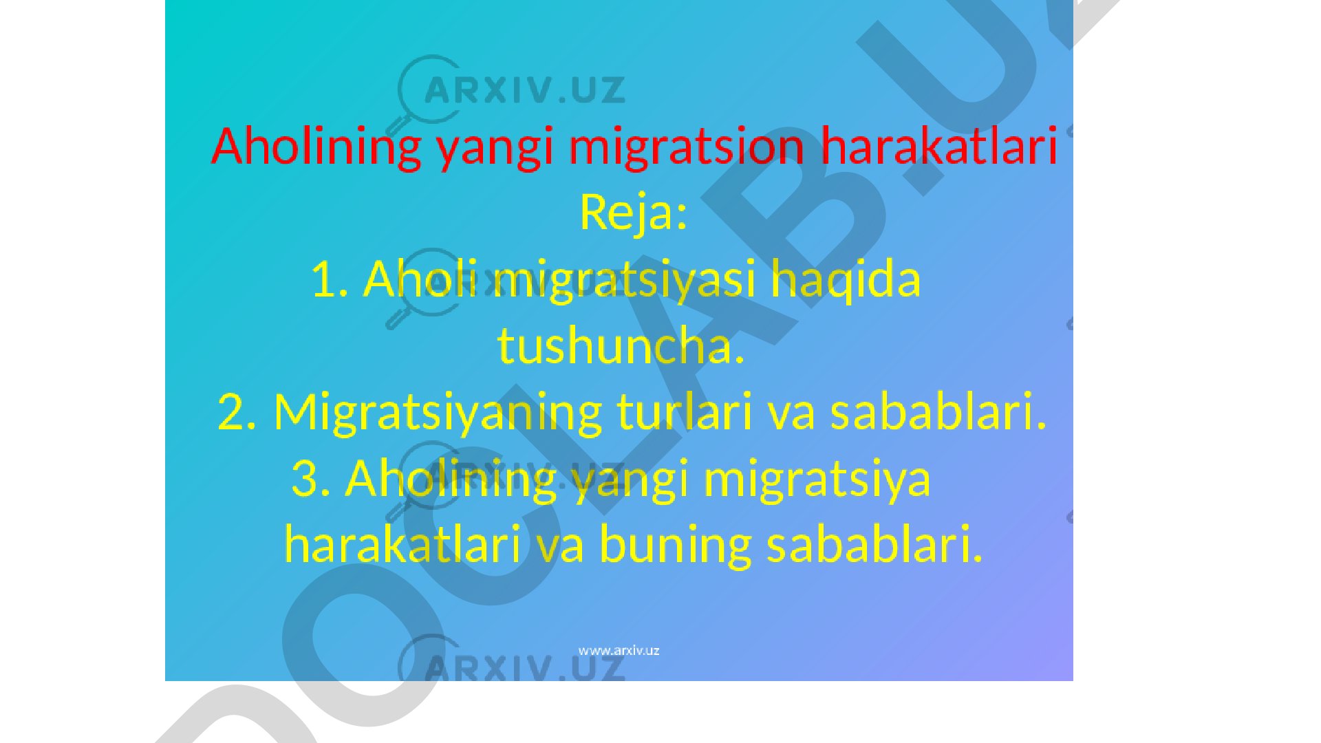Xalqaro migratsiya turlari va statistikasi