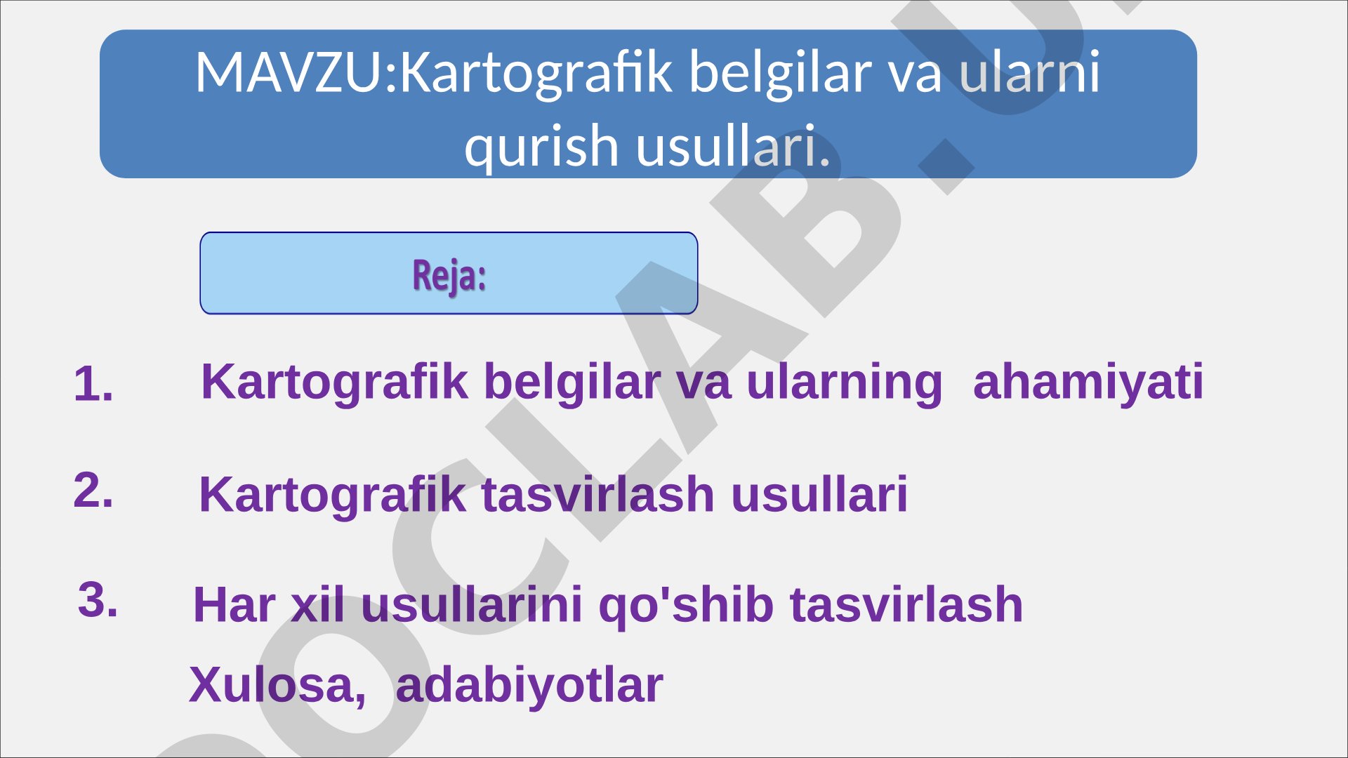 Kartografik belgilar va ularni qurish usullari