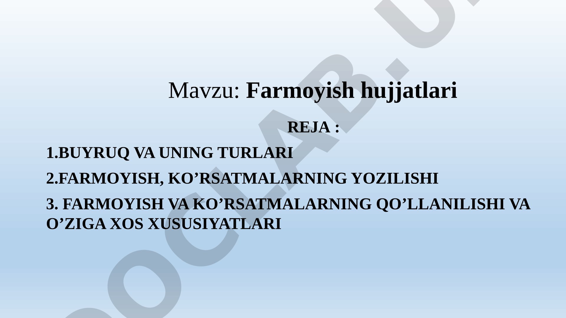 Farmoyish hujjatlari