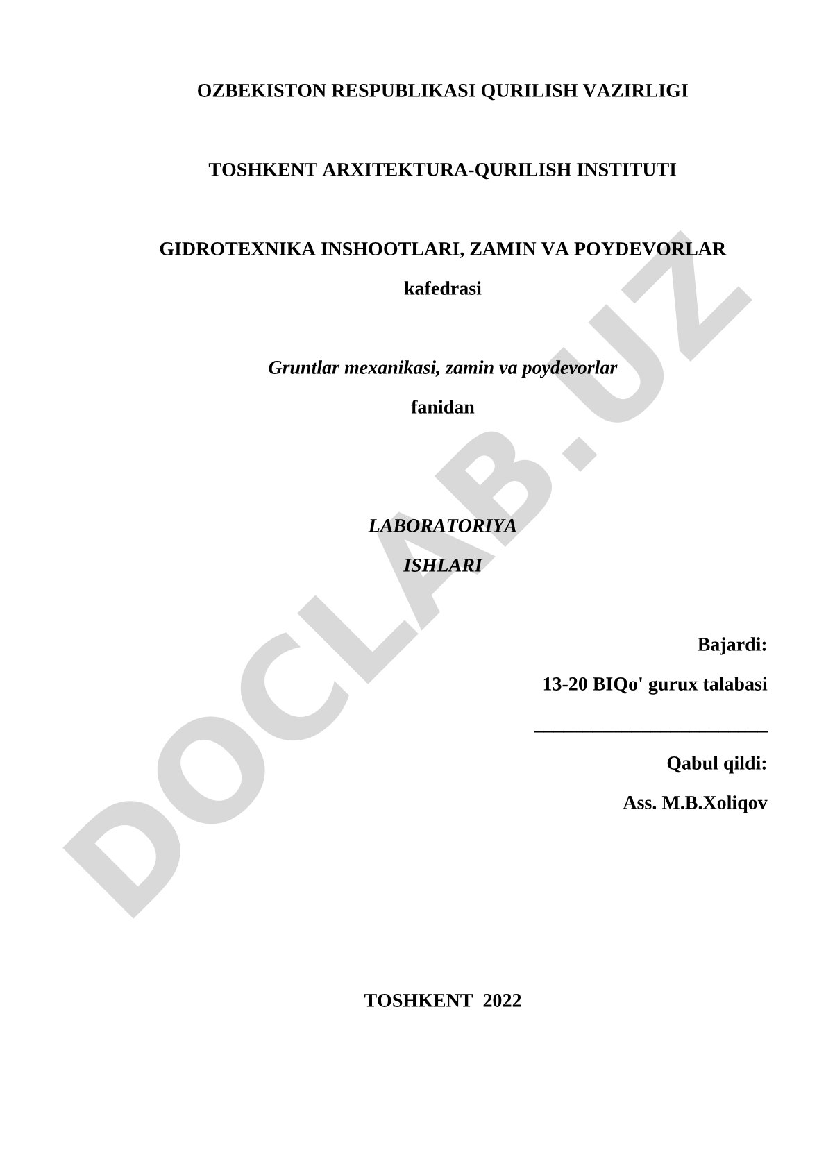 Grunt zarrachalarining zichligini va solishtirma og'irligini aniqlash