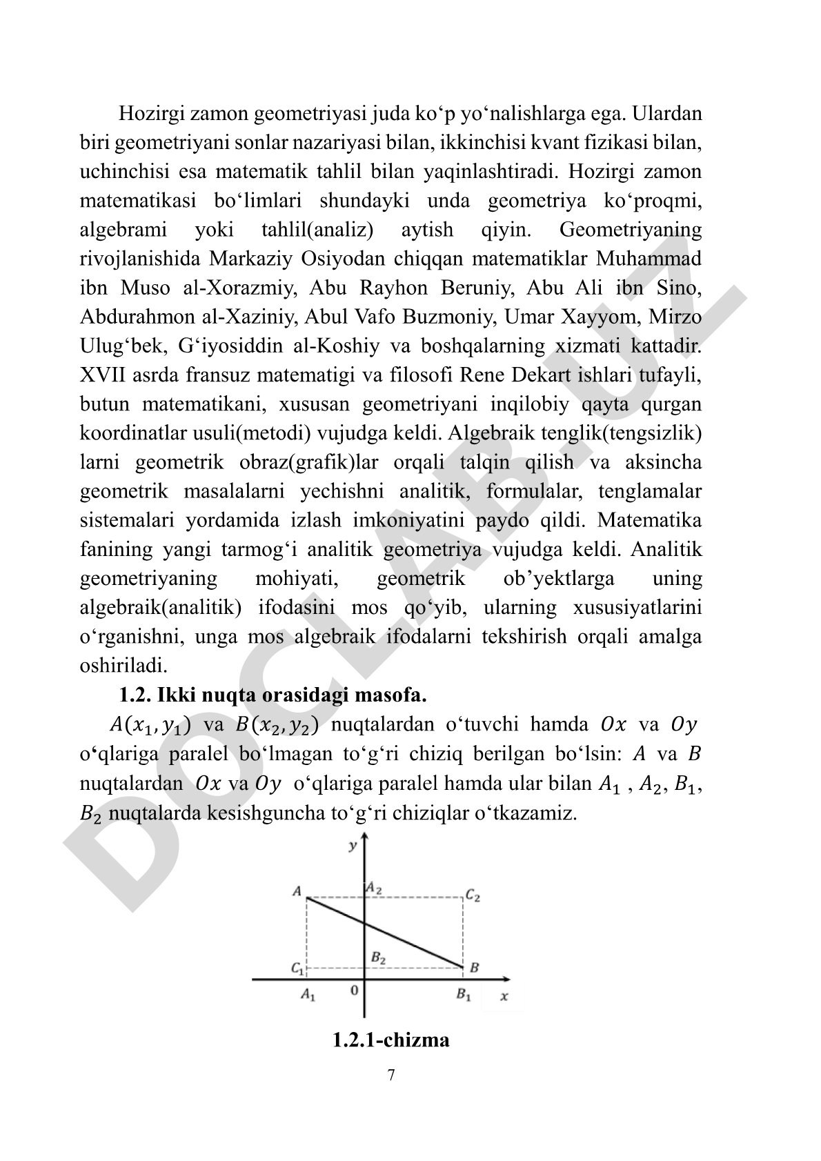 Analitik geometriya fanining vujudga kelishi