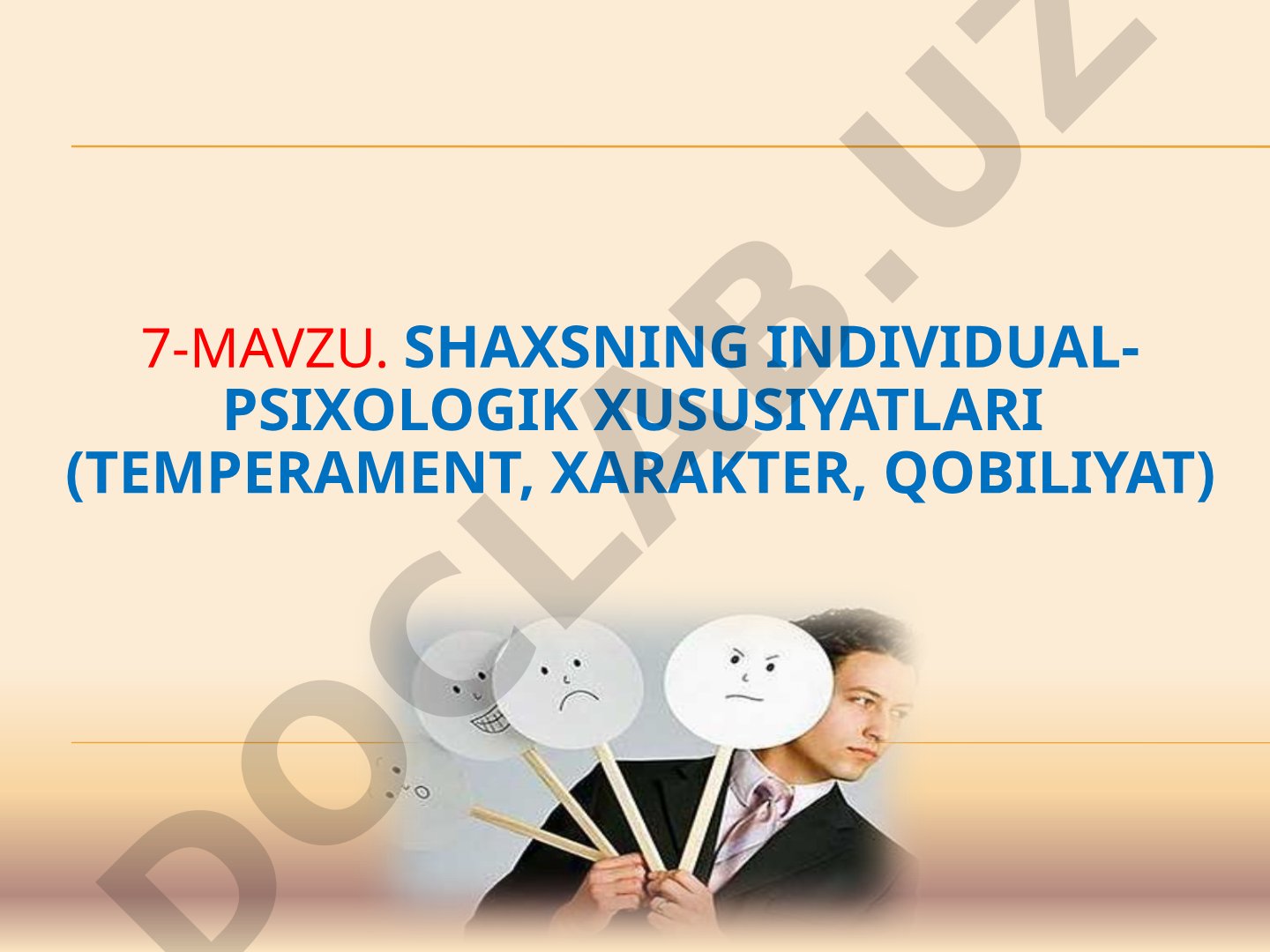 Shaxsning individual-psixologik xususiyatlari (temperament, xarakter, qobiliyat)