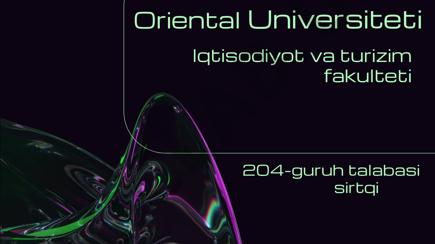 Tabiiy resurslar turlari va ulardan foydalanish