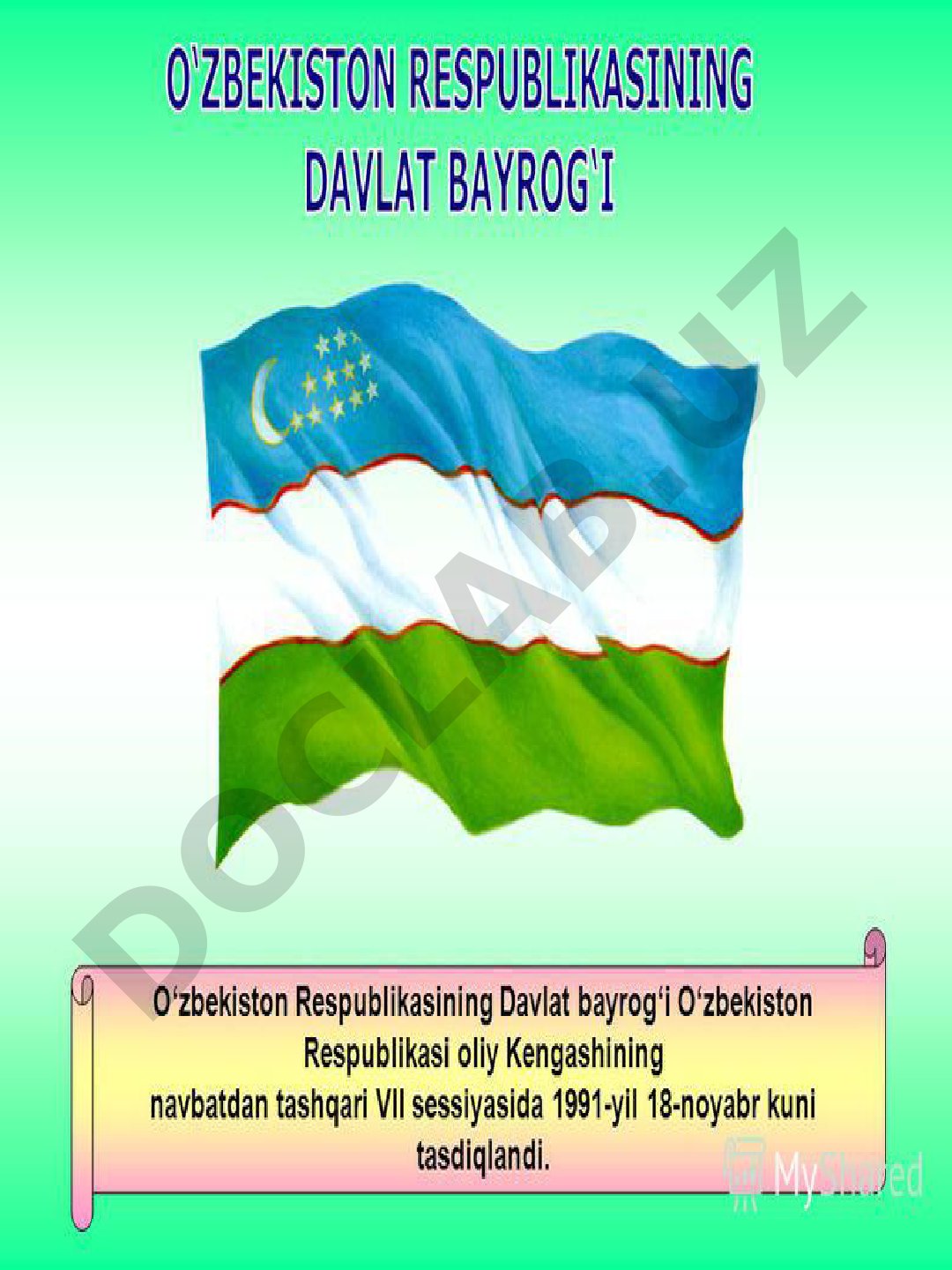 O‘zbekiston Respublikasining Davlat bayrog‘i