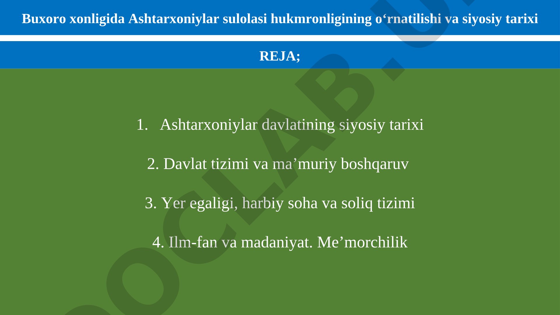 Buxoro xonligida Ashtarxoniylar sulolasi hukmronligining o‘rnatilishi va siyosiy tarixi