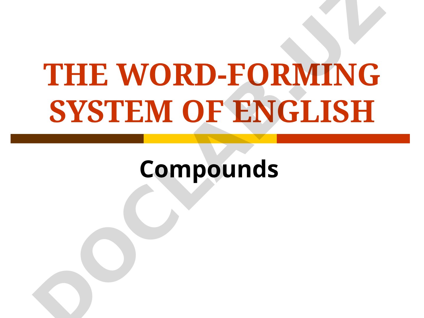 The word-forming system of English compounds